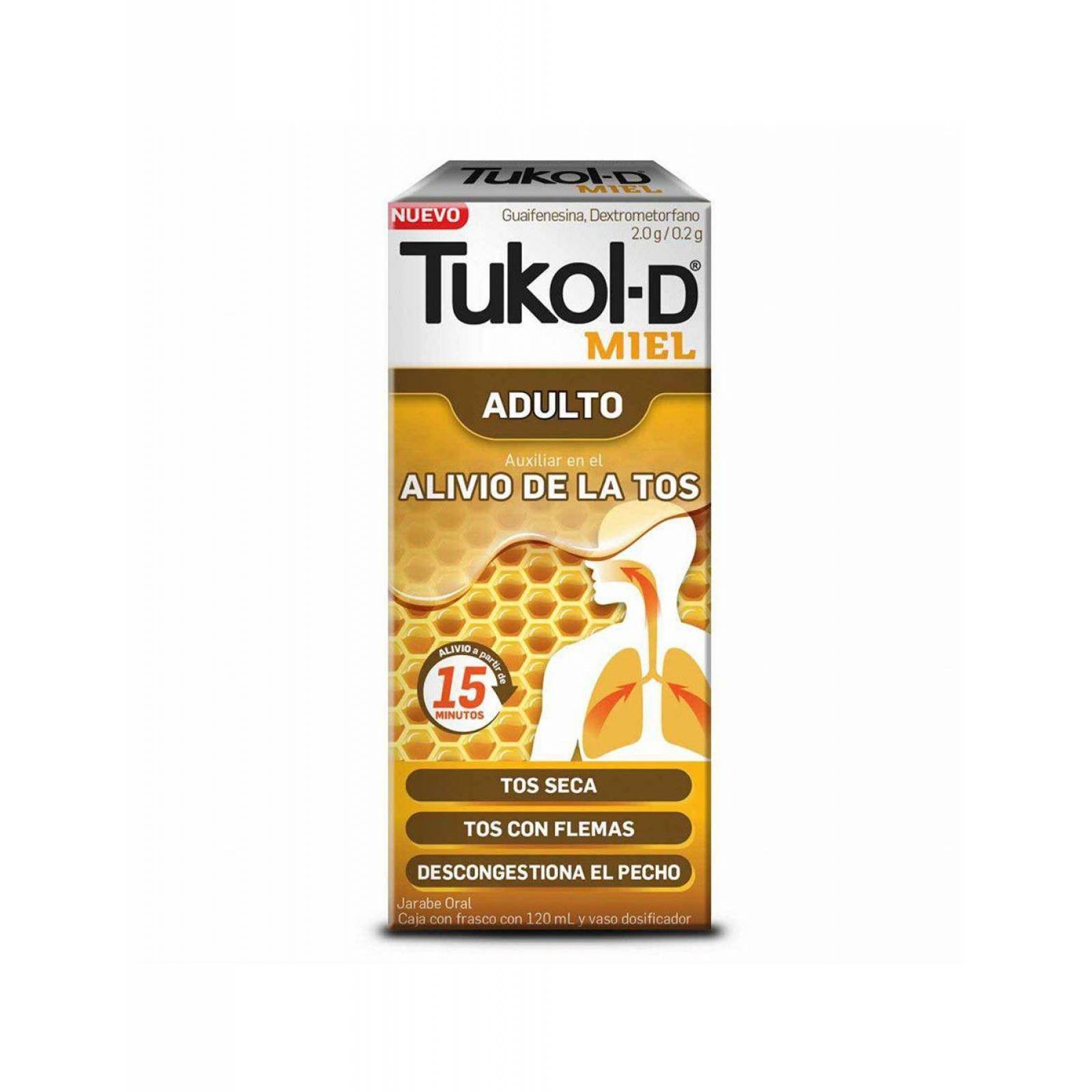 Tukol-D Jarabe Adulto Sabor Miel Con 120 mL 