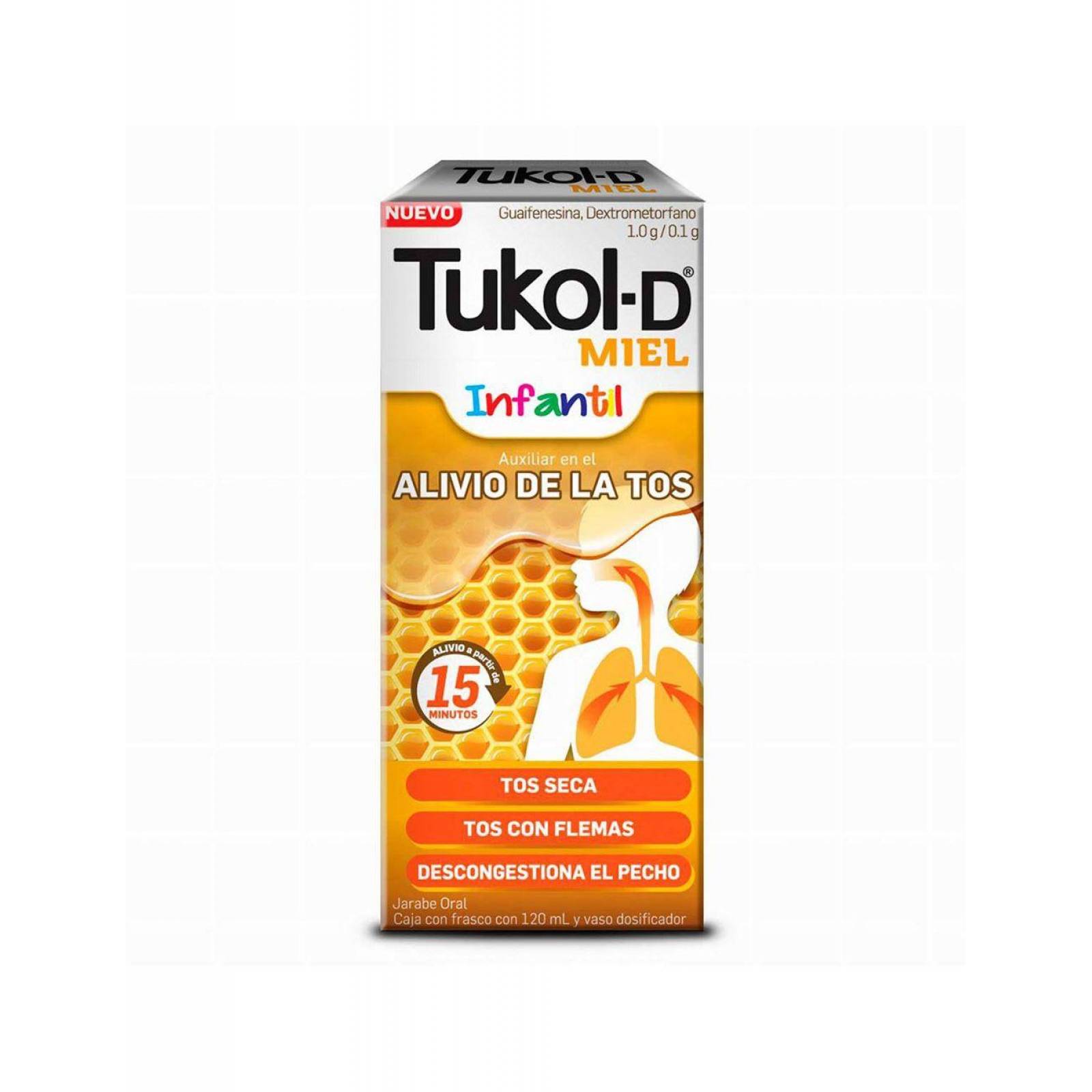 Tukol-D Jarabe Infantil Sabor Miel Con 120 mL 