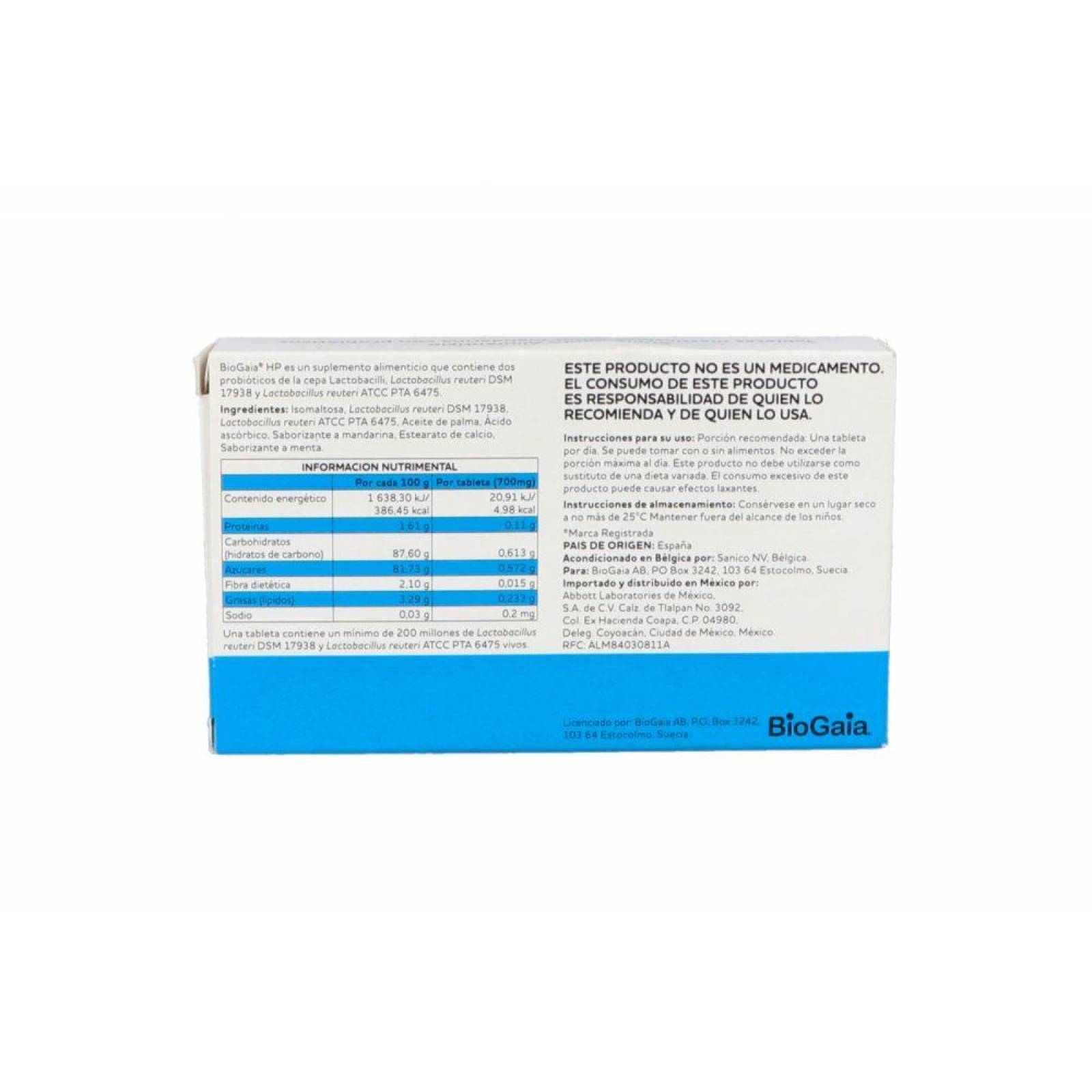 Biogaia Hp 700 mg Caja Con 20 Tabletas Masticables 