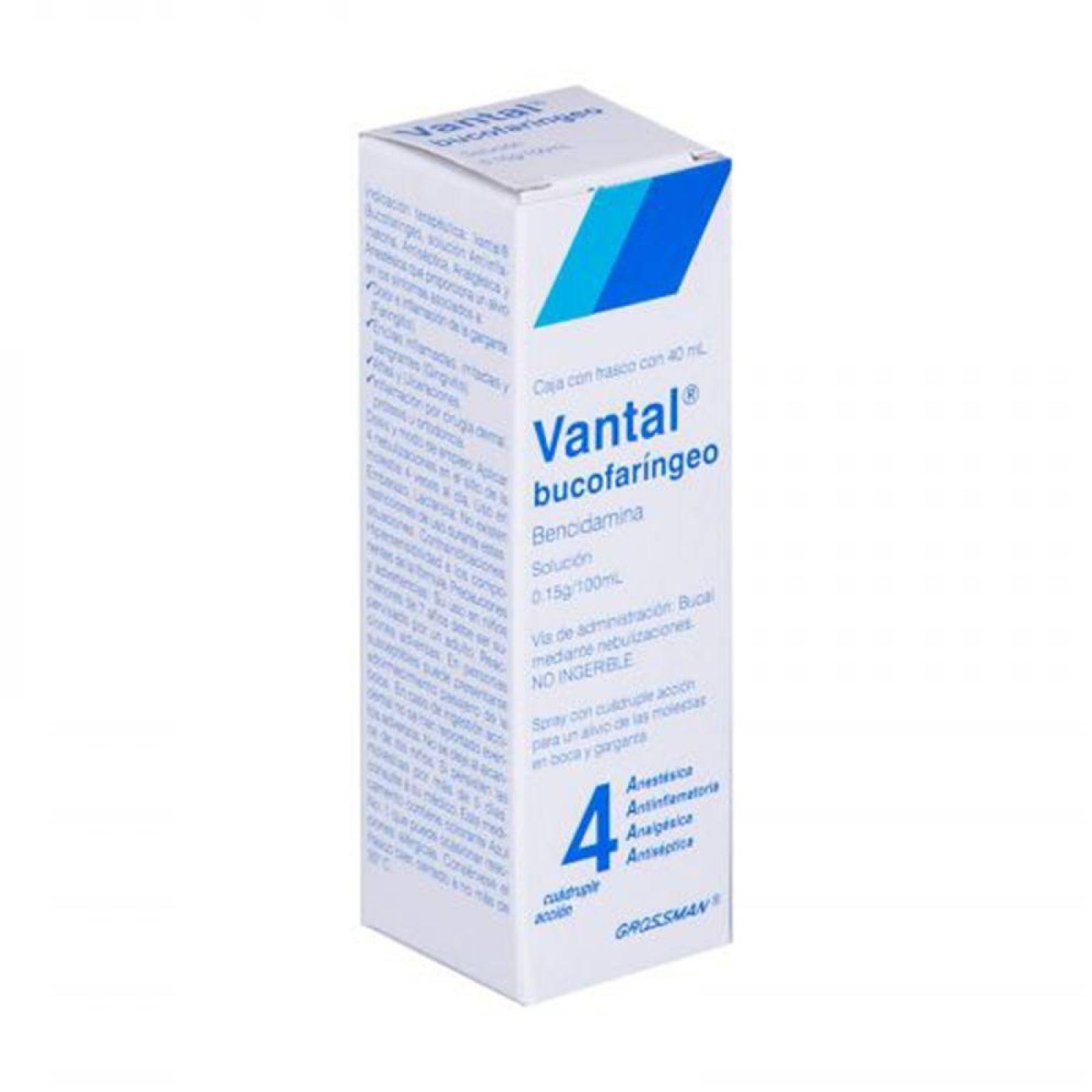 Vantal 0.15 g Bucofaríngeo Solución Frasco Atomizador Con 40 mL 