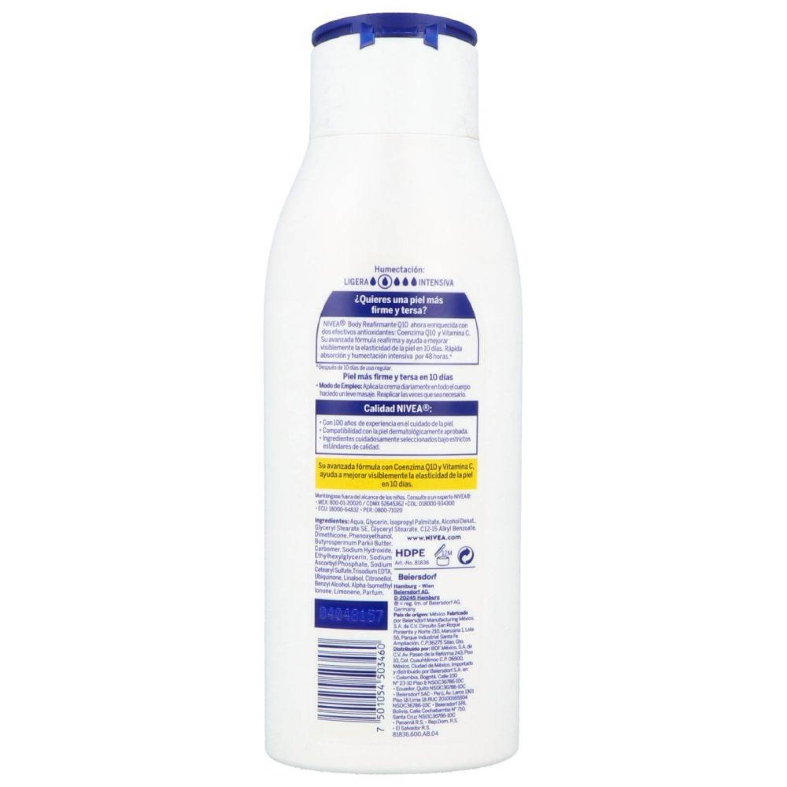 Crema Nivea Body Reafirmante Q10 Plus Frasco 400 Ml 