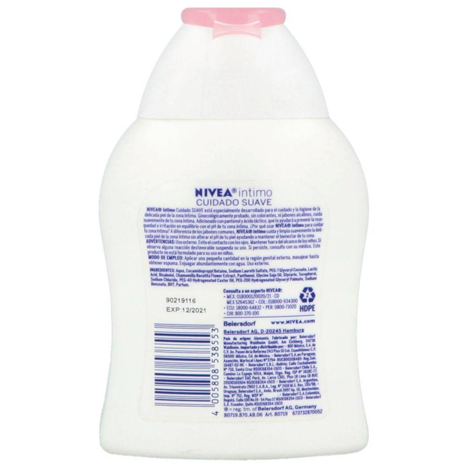 Jabón Íntimo Nivea Cuidado Suave Frasco Con 250 Ml 