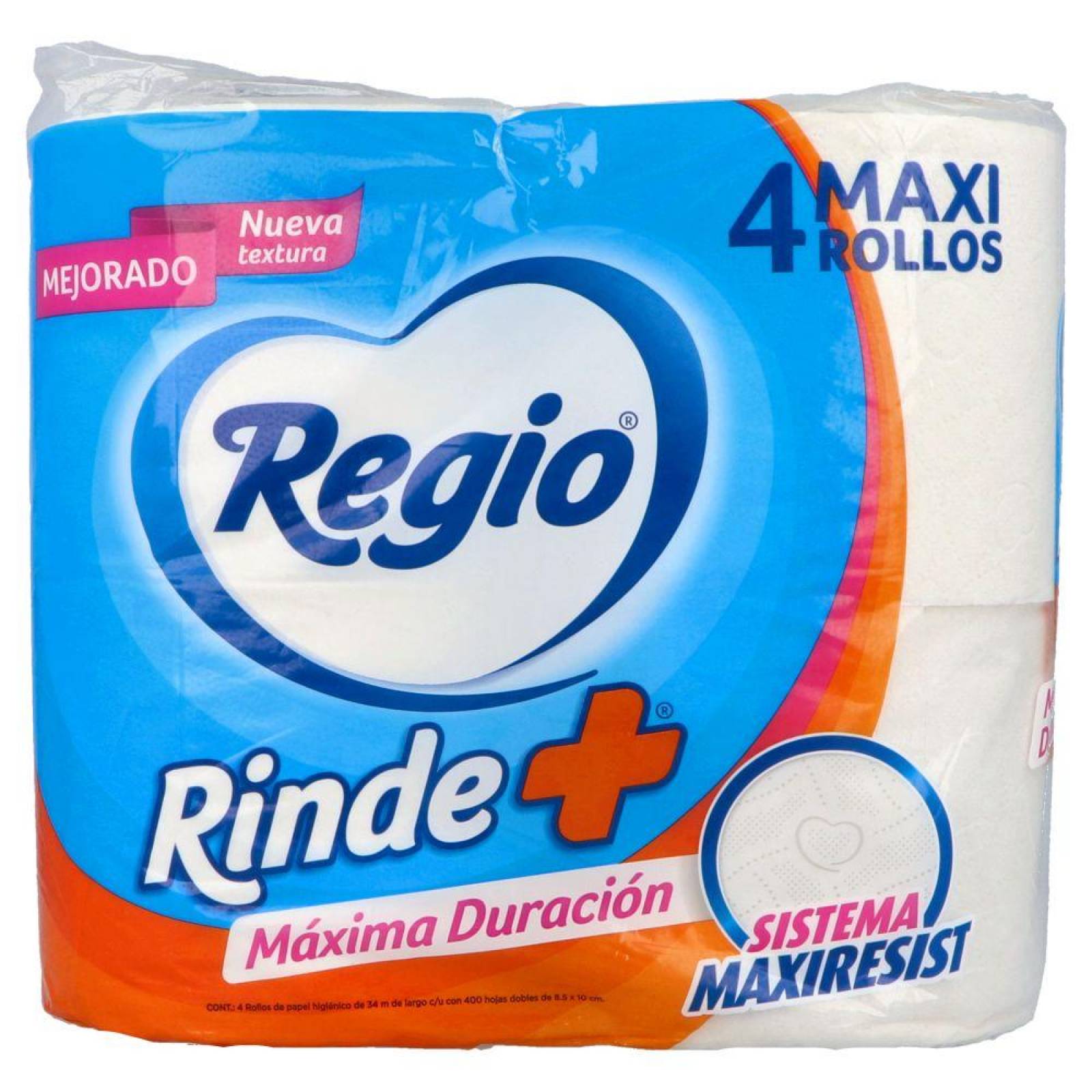 Regio Rinde+ Paquete Con 4 Mega Rollos 