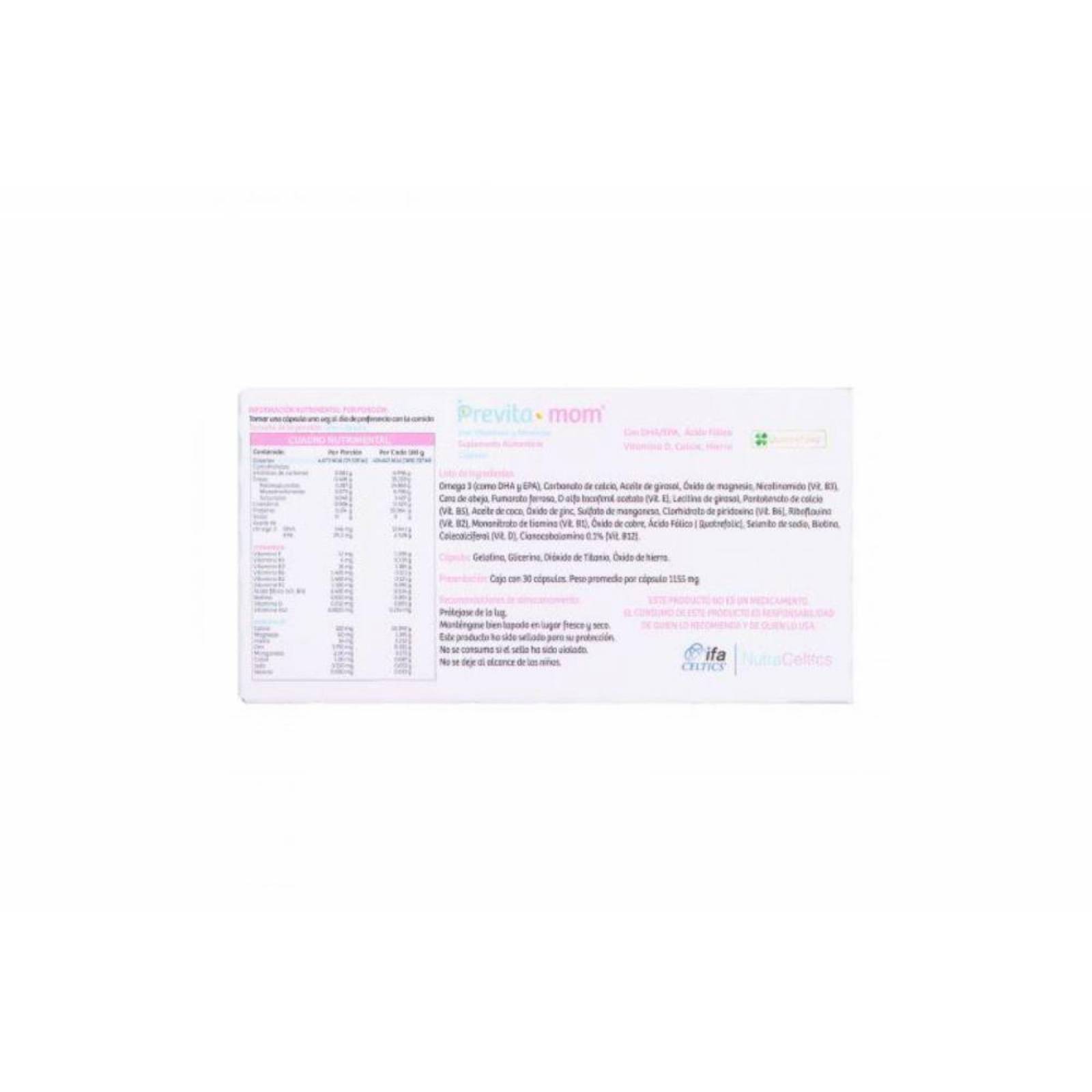 Previta Mom Suplemento Alimenticio Caja Con 30 Cápsulas 