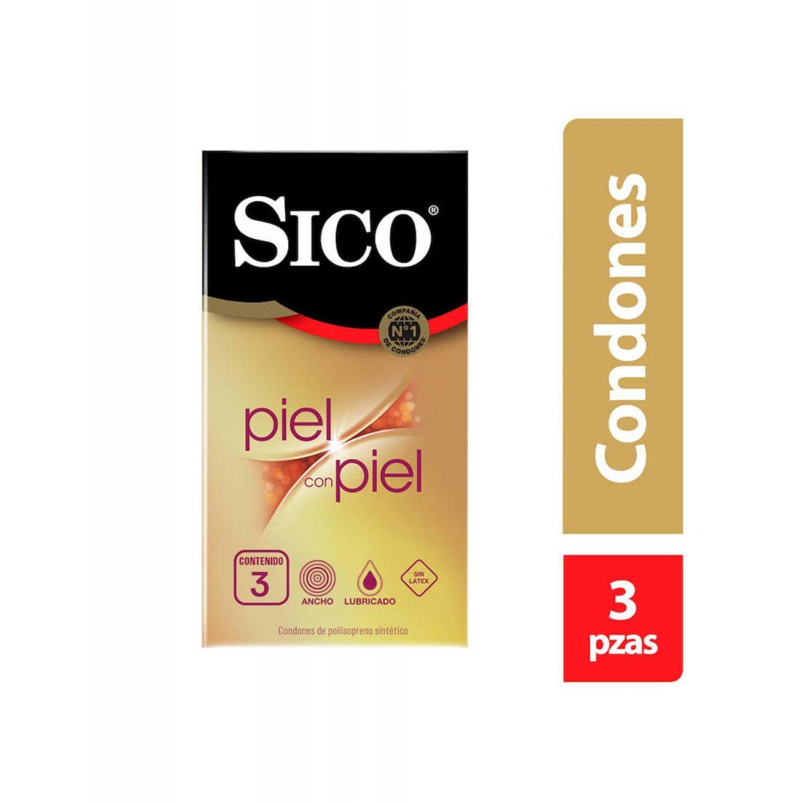 Condones Sico Sin Látex Piel Con Piel 3 Piezas 
