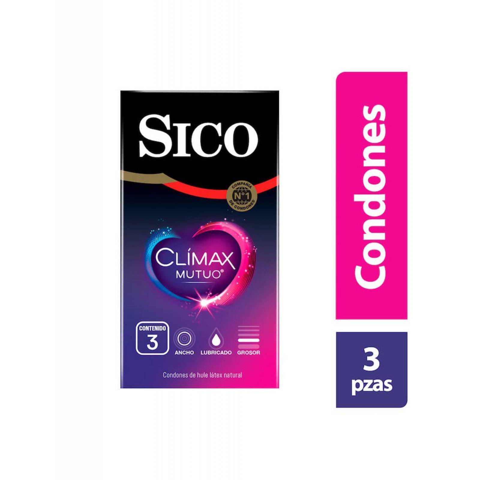 Sico Clímax Mutuo Caja Con 3 Condones 