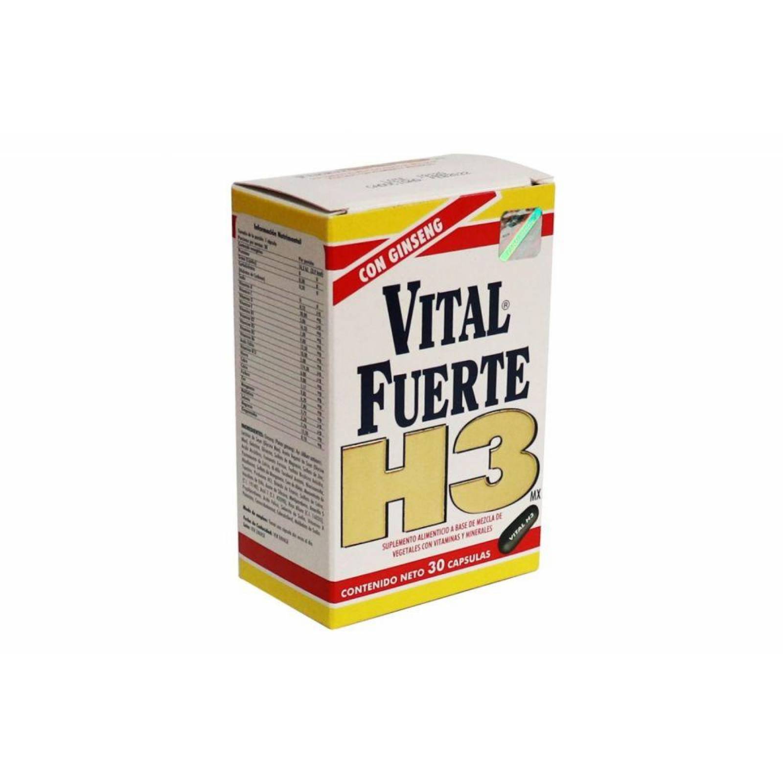 Vital Fuerte H3MX Caja Con 30 Cápsulas 