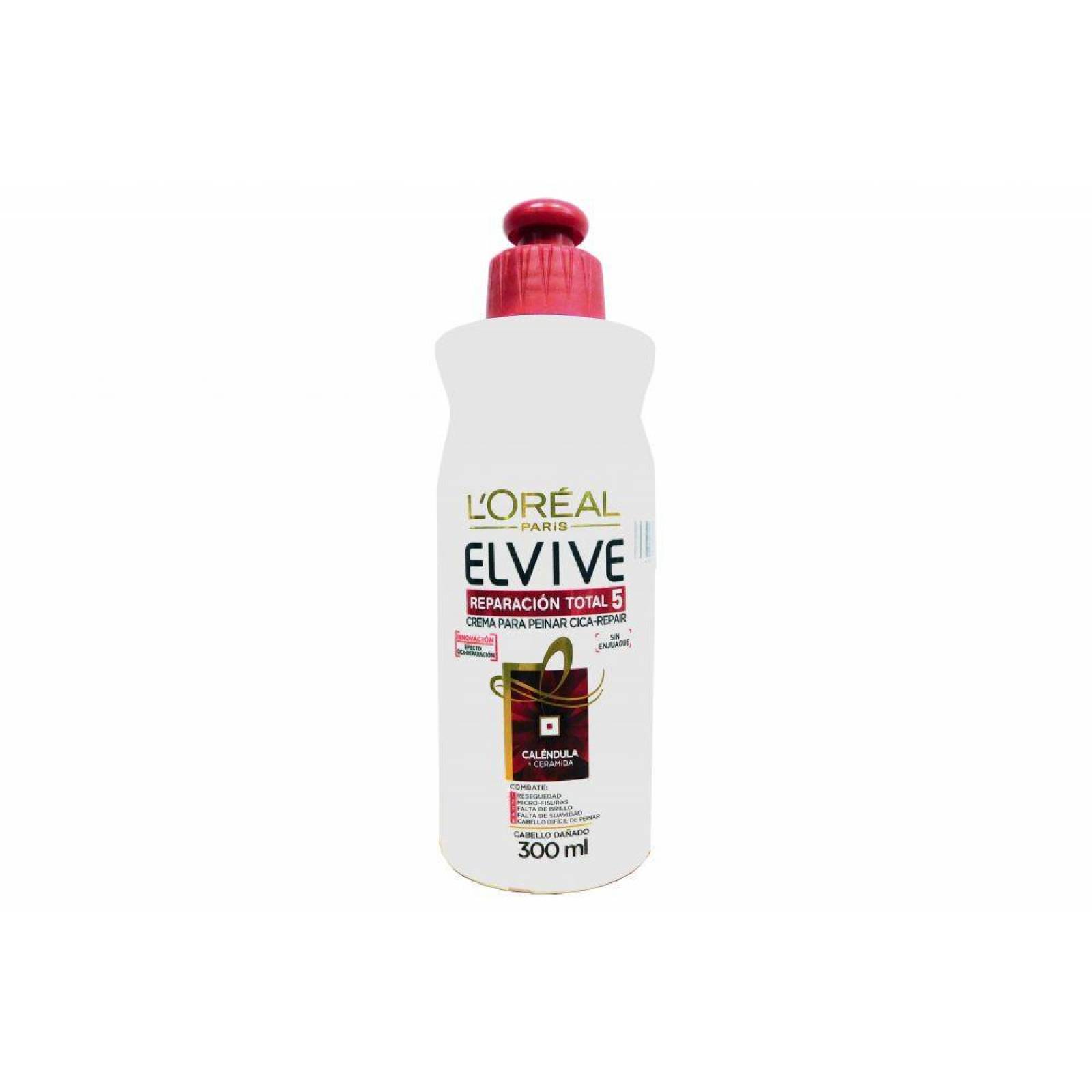 Crema Para Peinar Elvive Reparación Total 5 Frasco Con 300 Ml 