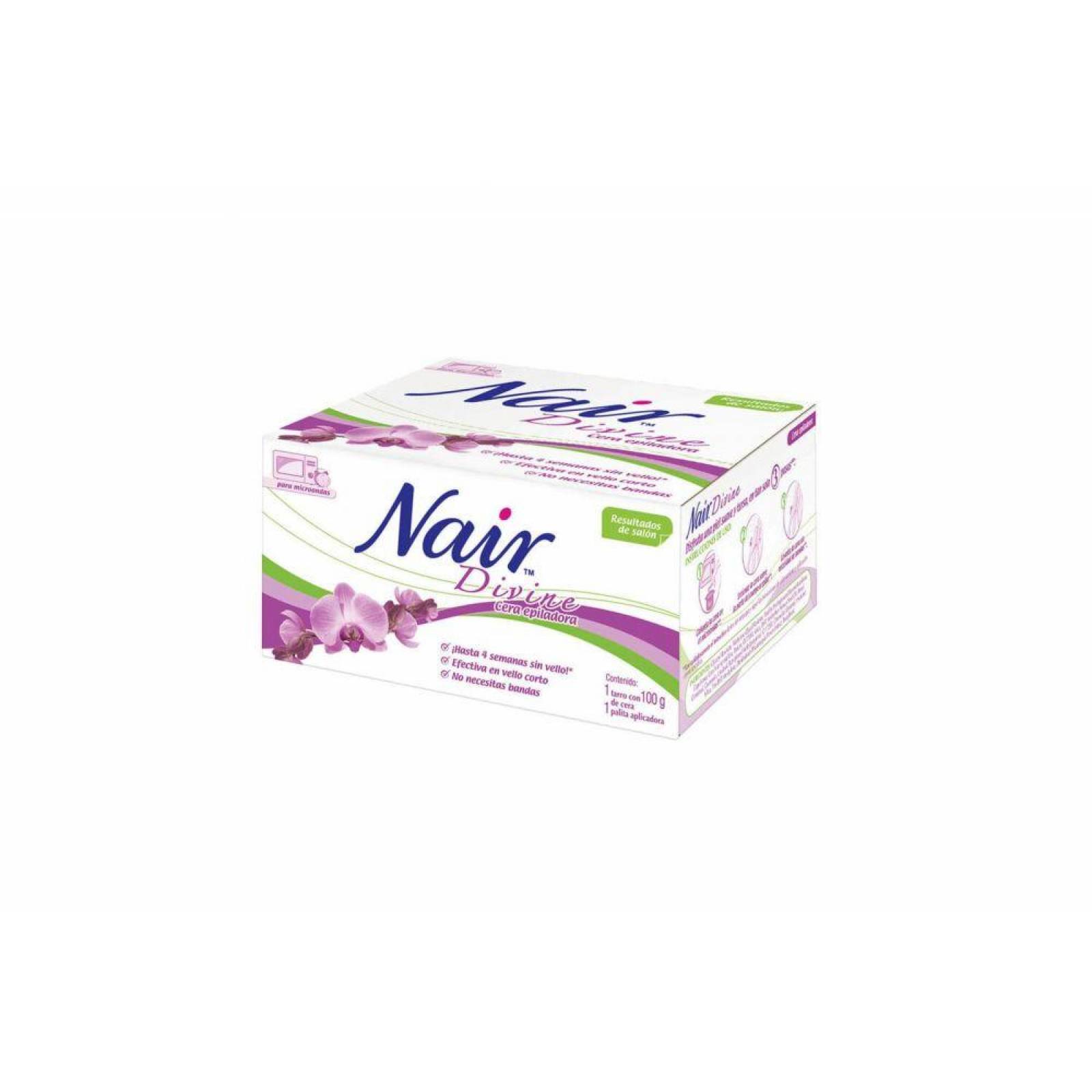 Nair Divine Cera Para Depilar Caja Con Tarro Con 100g 