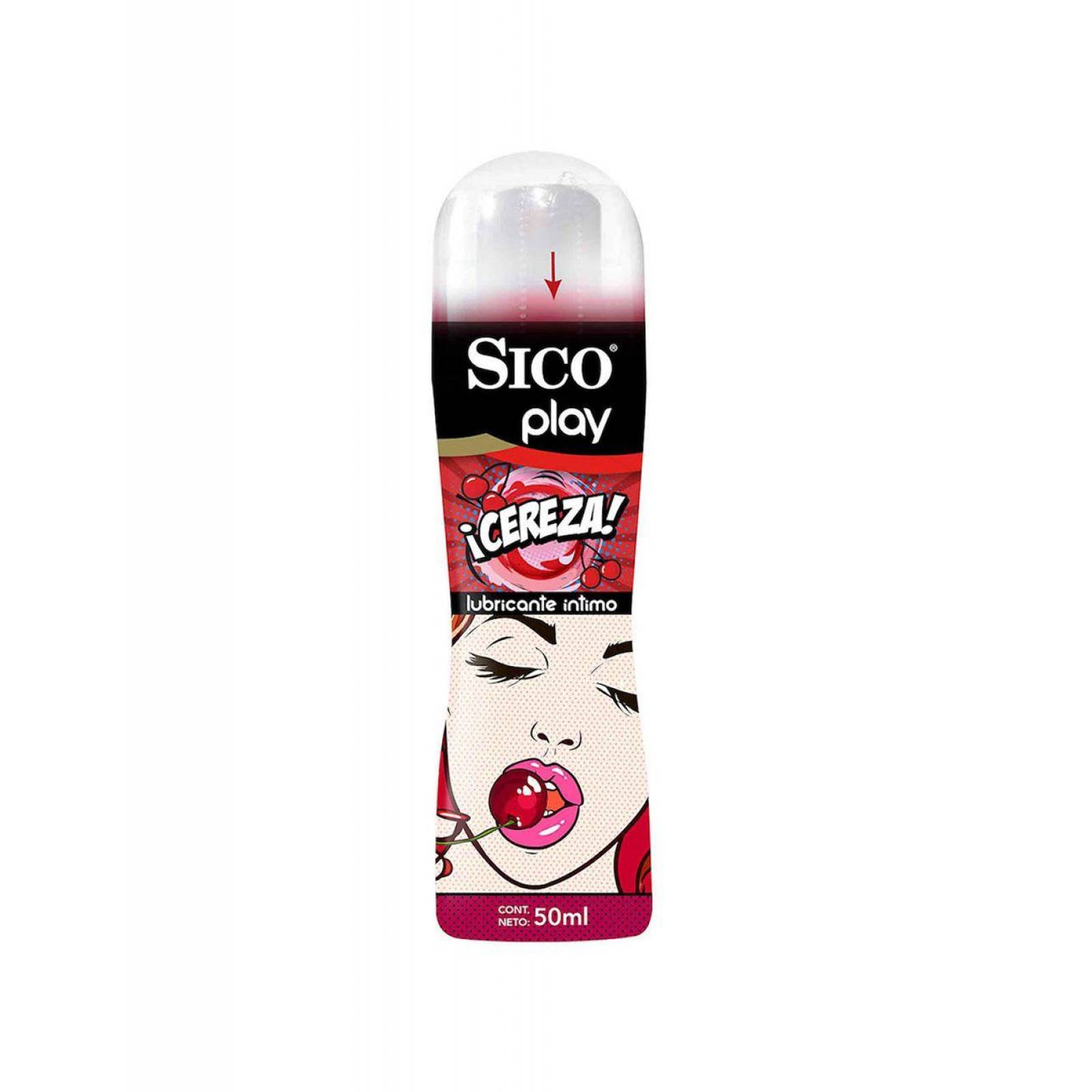 Lubricante Íntimo Sico Play Sabor Cereza Con 50 mL 