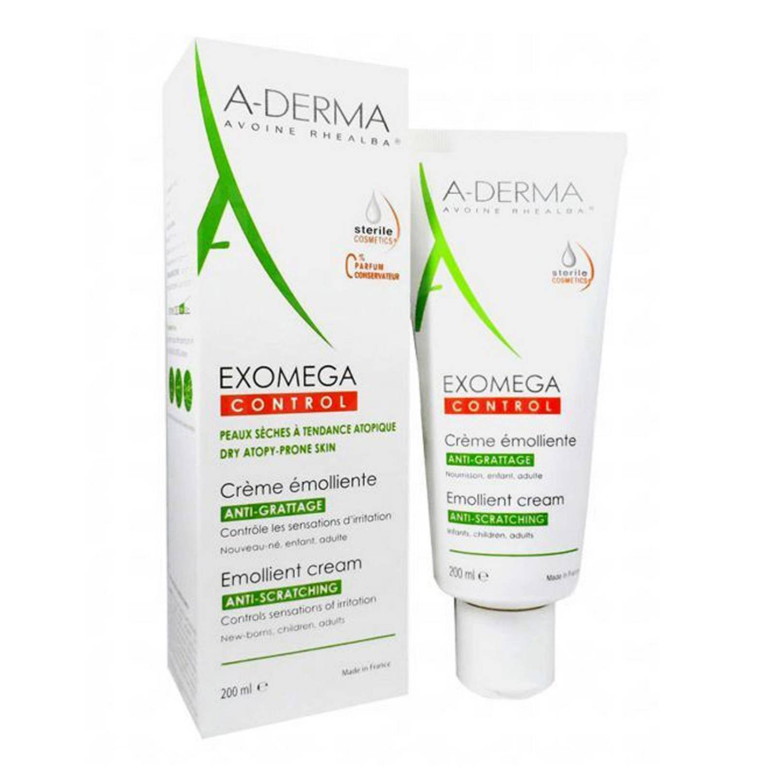 A derma Exomega Crema Emoliente Caja Con Tubo Con 200mL 