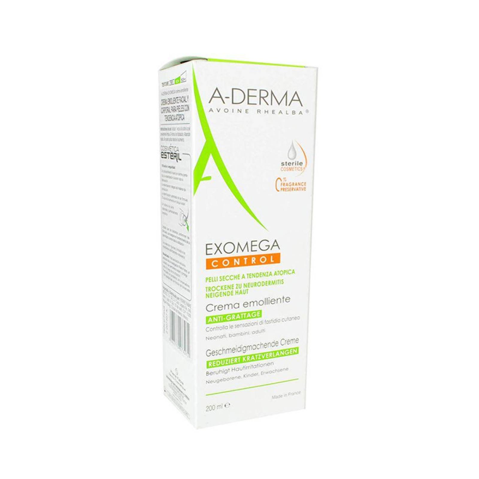 A derma Exomega Crema Emoliente Caja Con Tubo Con 200mL 