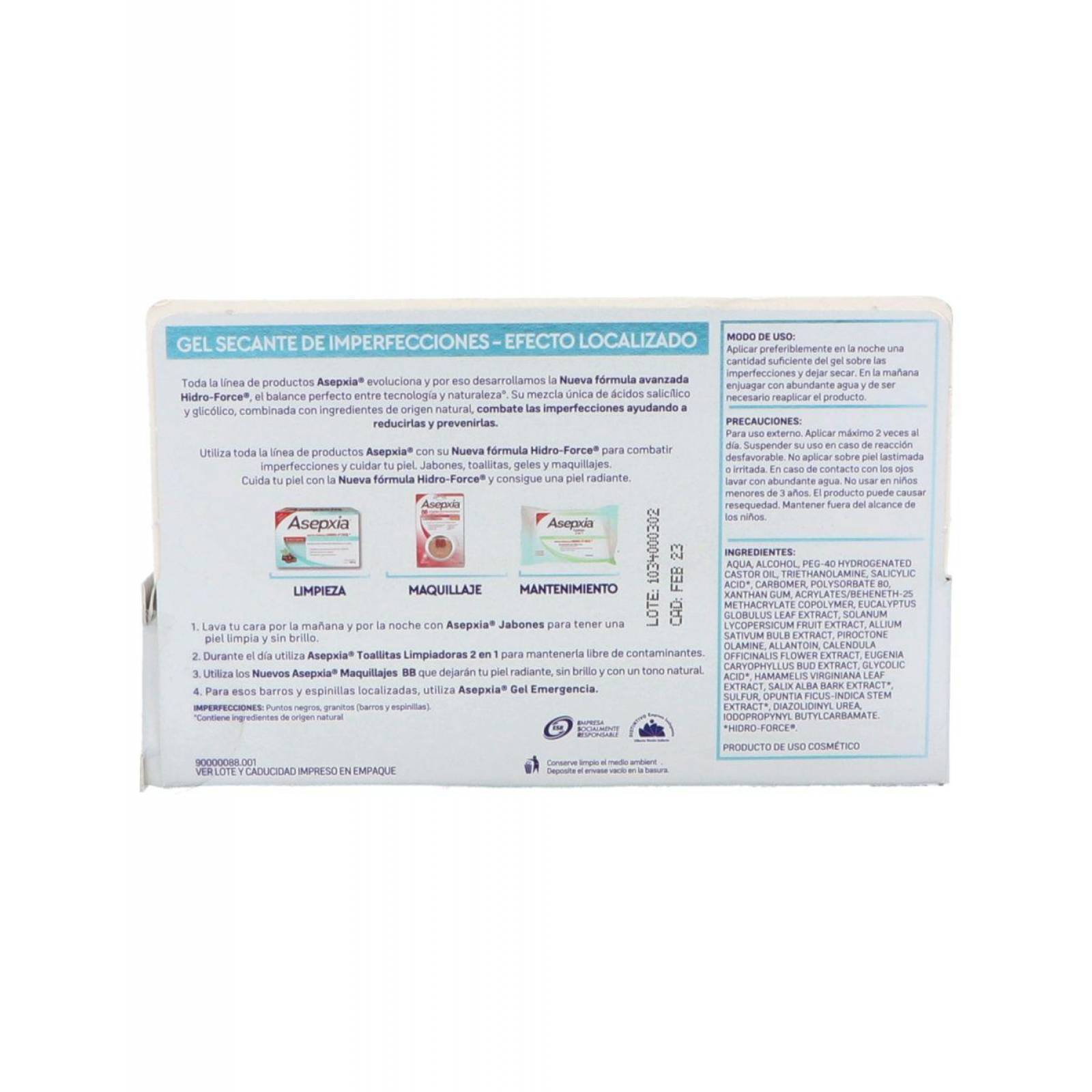 Asepxia Emergencia Transparente 28g Caja Con Un Tubo 
