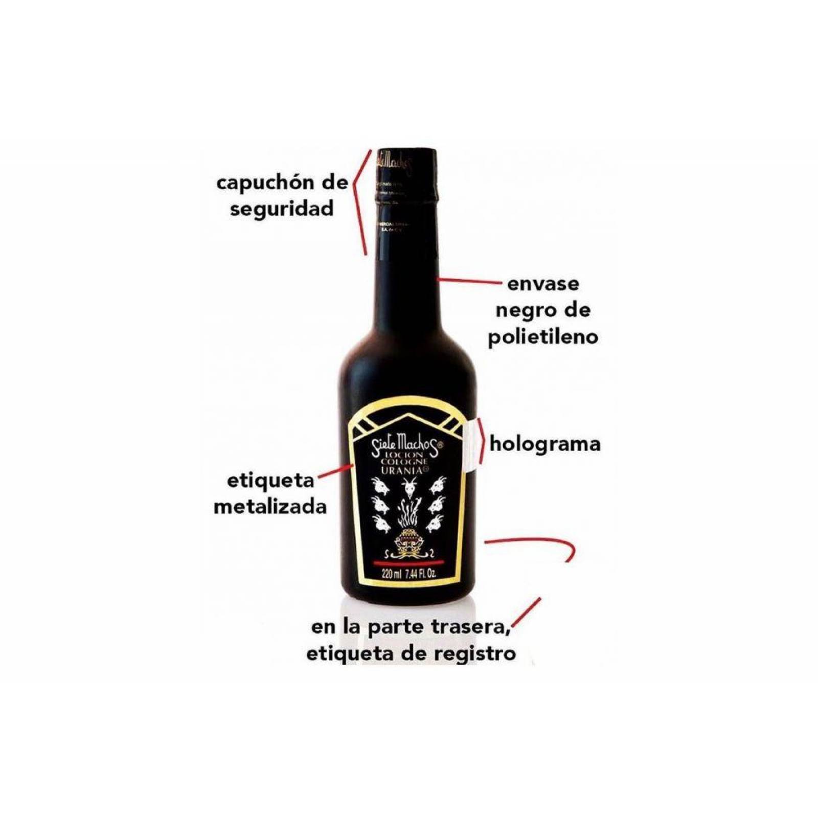 Siete Machos Loción Cologne Botella Con 220 mL 