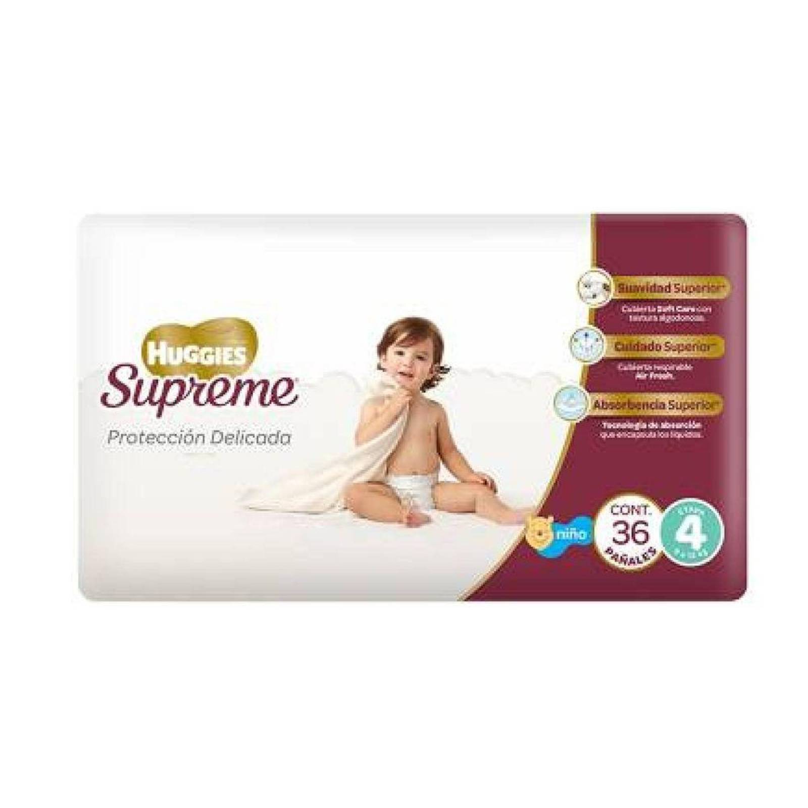 Huggies Supreme Unisex Etapa 4 Con 36 Pañales 