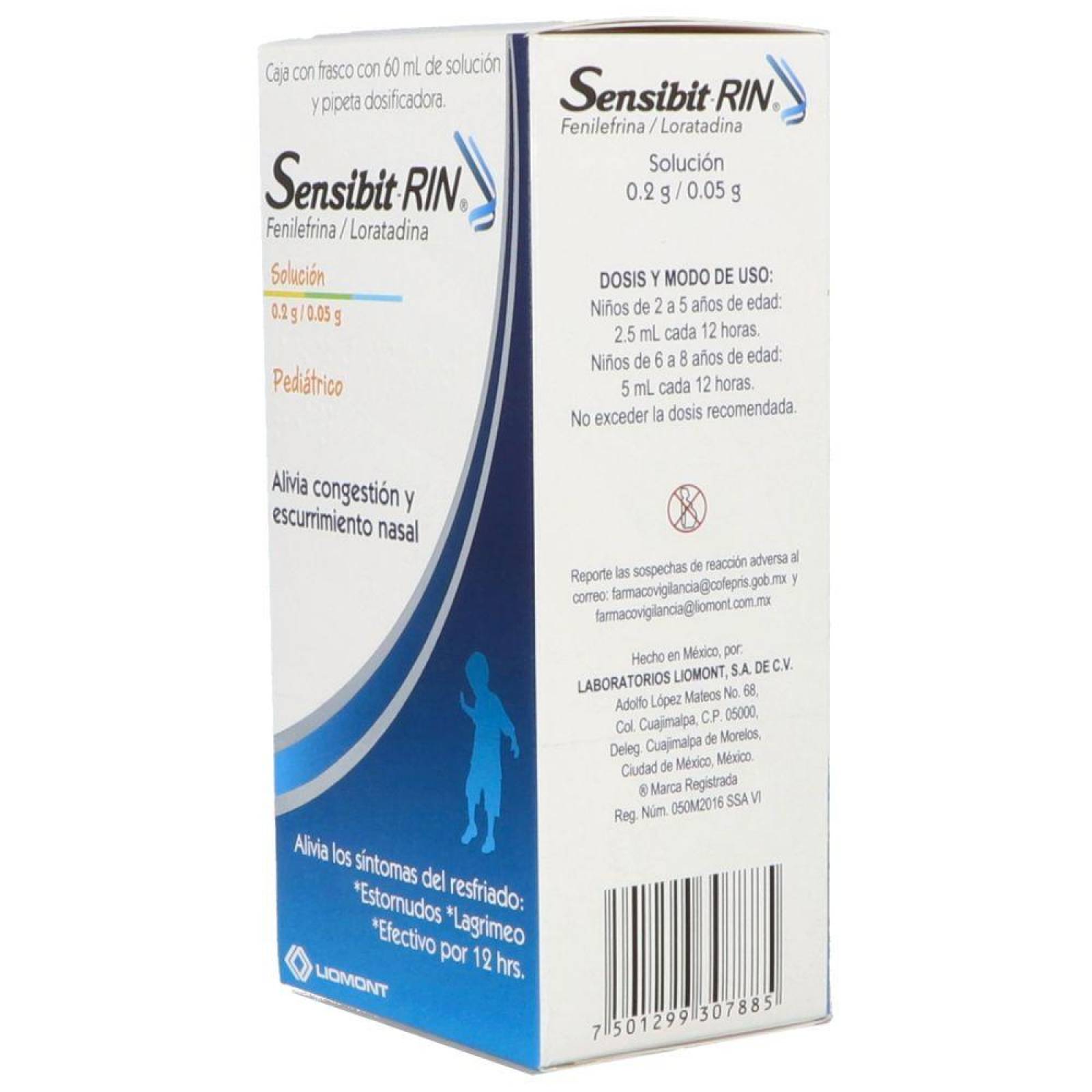 Sensibit Rin Pediátrico 0.2 g/0.05 g Solución Con 60 mL 