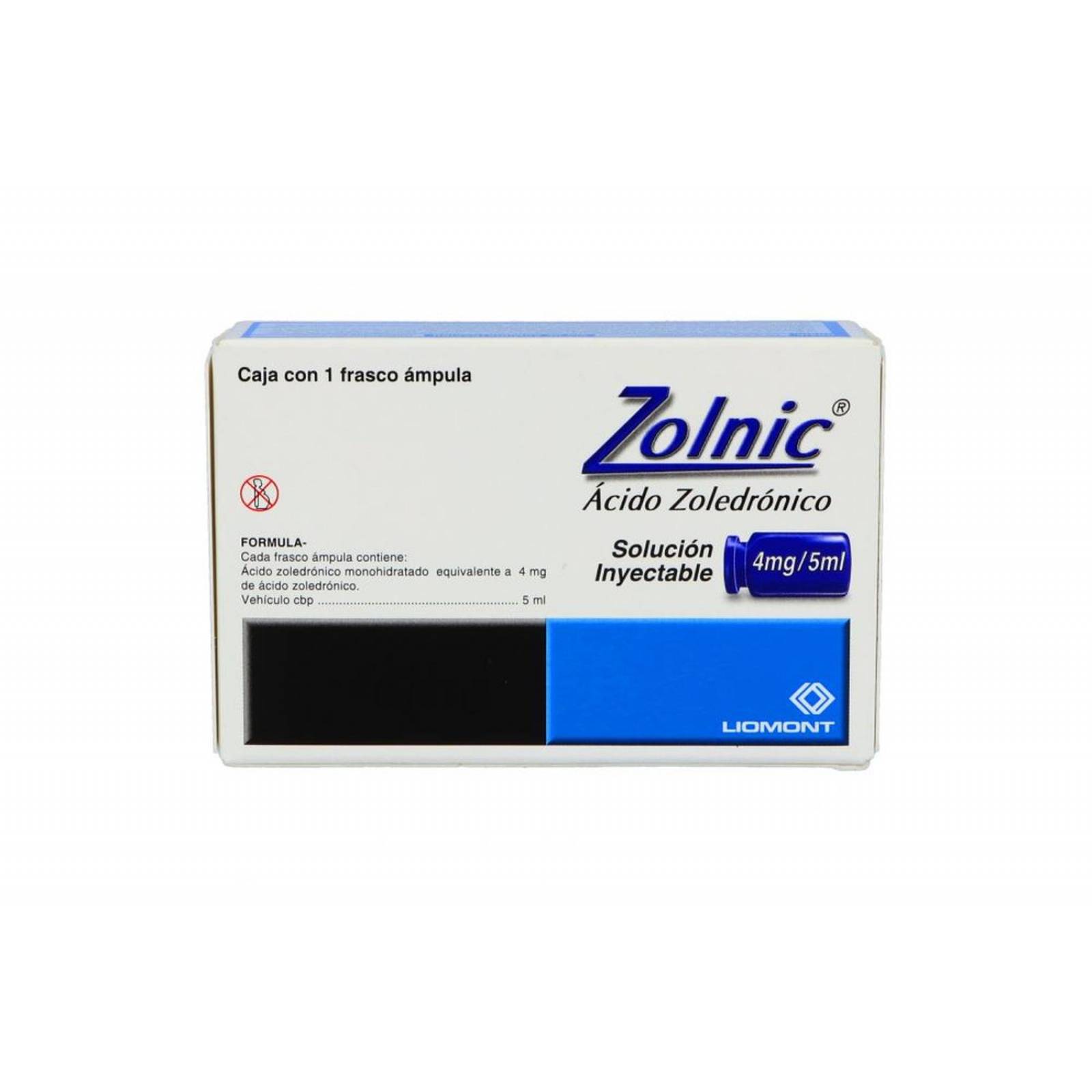 Zolnic 4 mg Caja Con 1 Frasco Ámpula 5 mL 