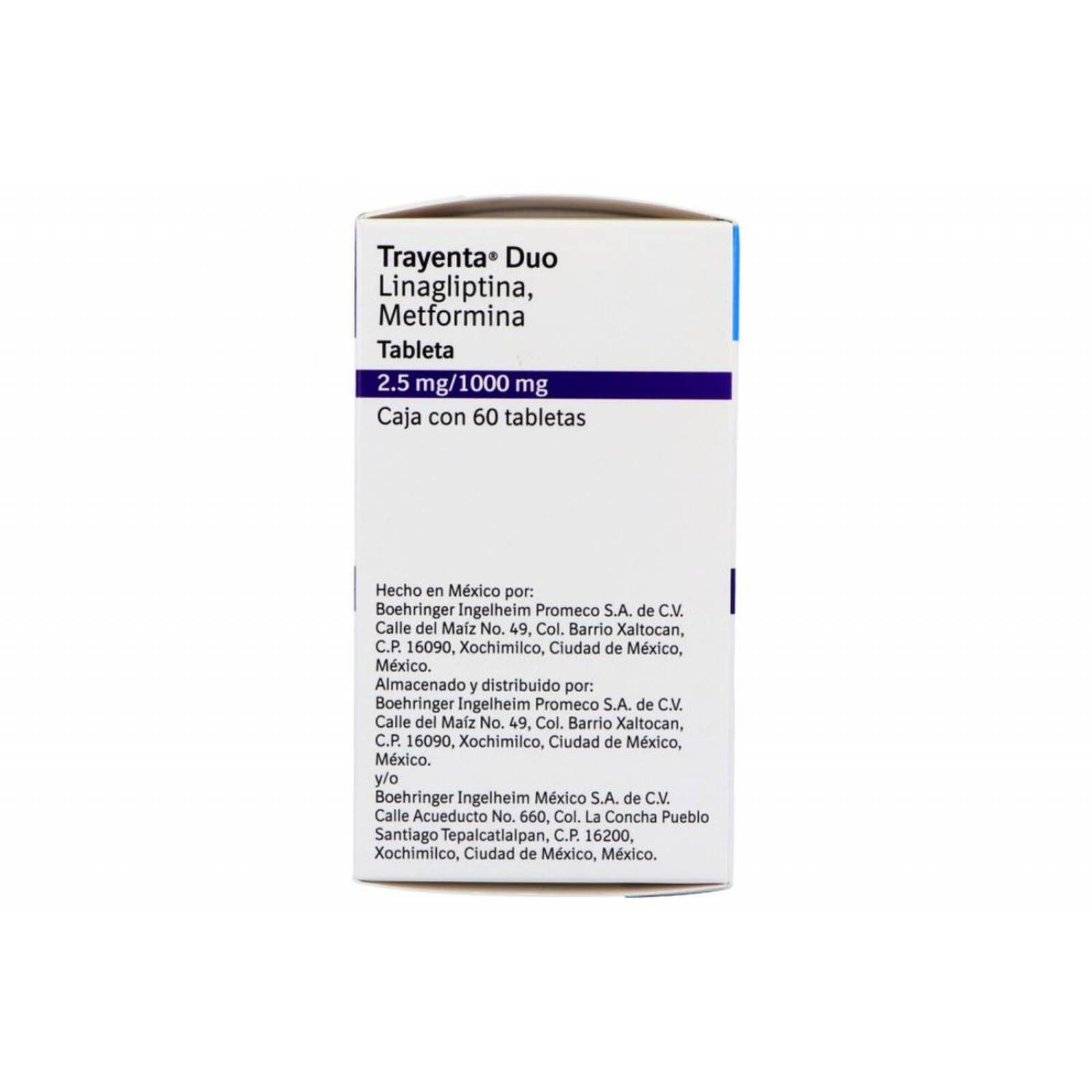 Trayenta Duo 2.5 mg / 1000 mg Caja Con 60 Tabletas 