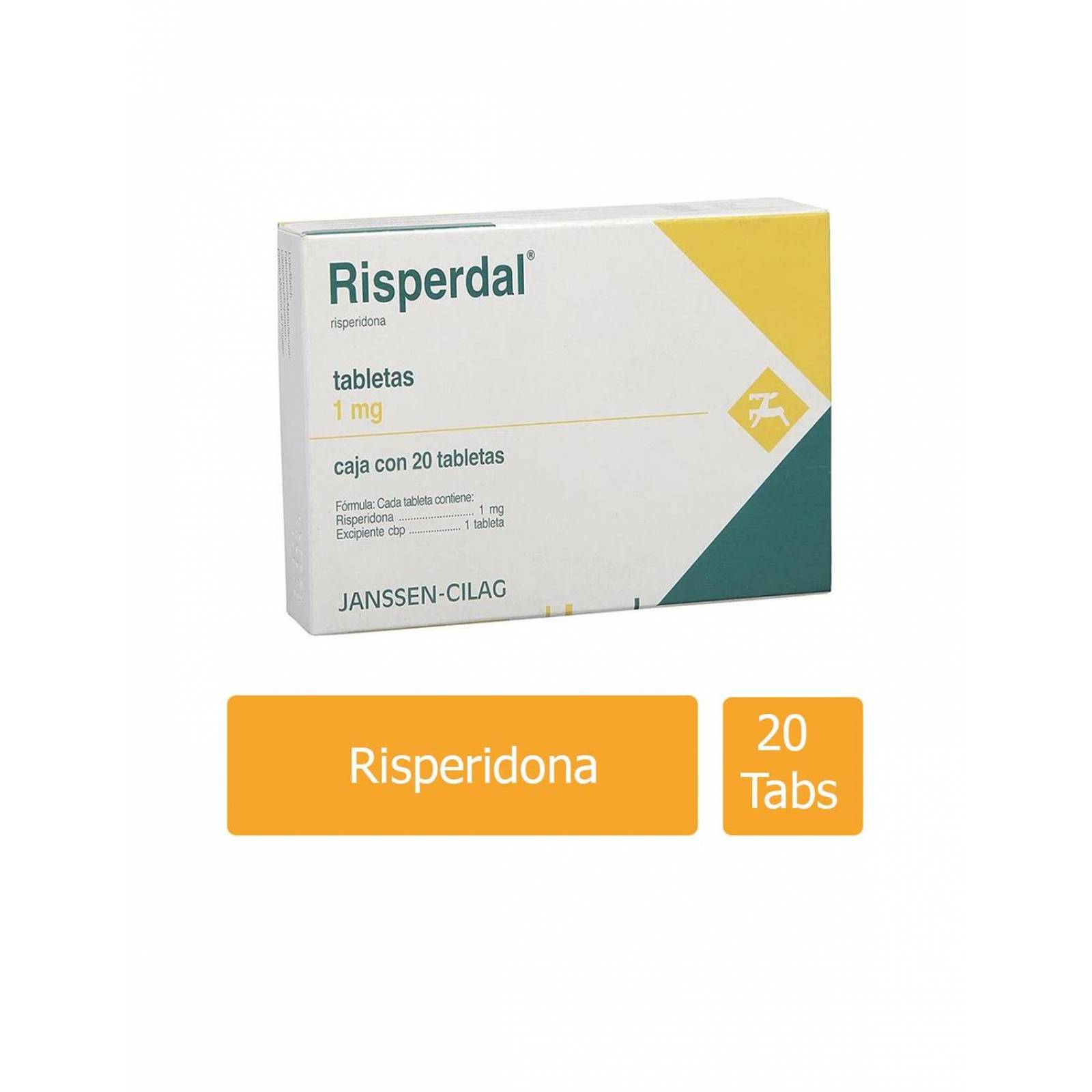 Risperdal 1 mg Caja Con 20 Tabletas 
