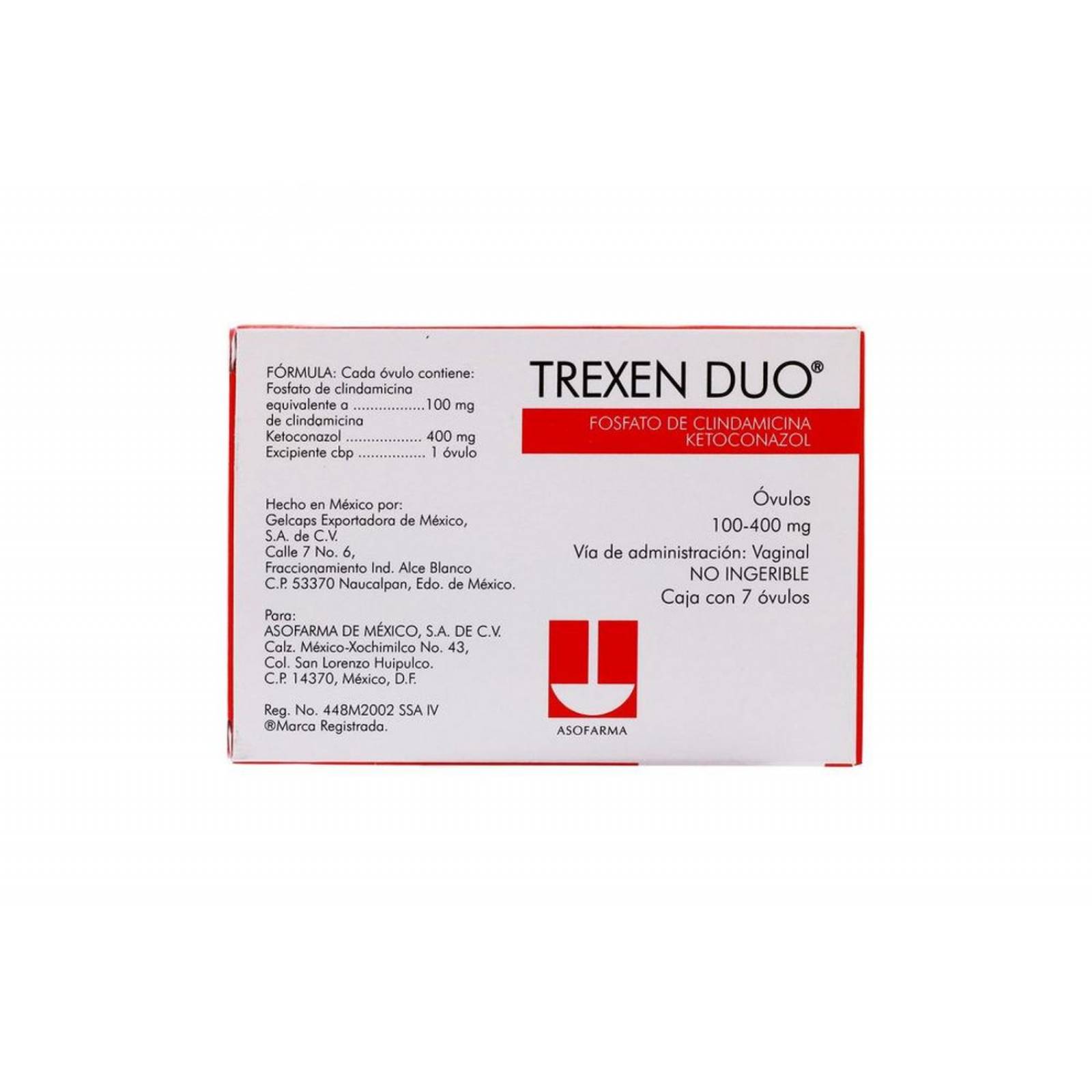 Trexen Duo 100 mg / 400 mg Caja Con 7 Óvulos 
