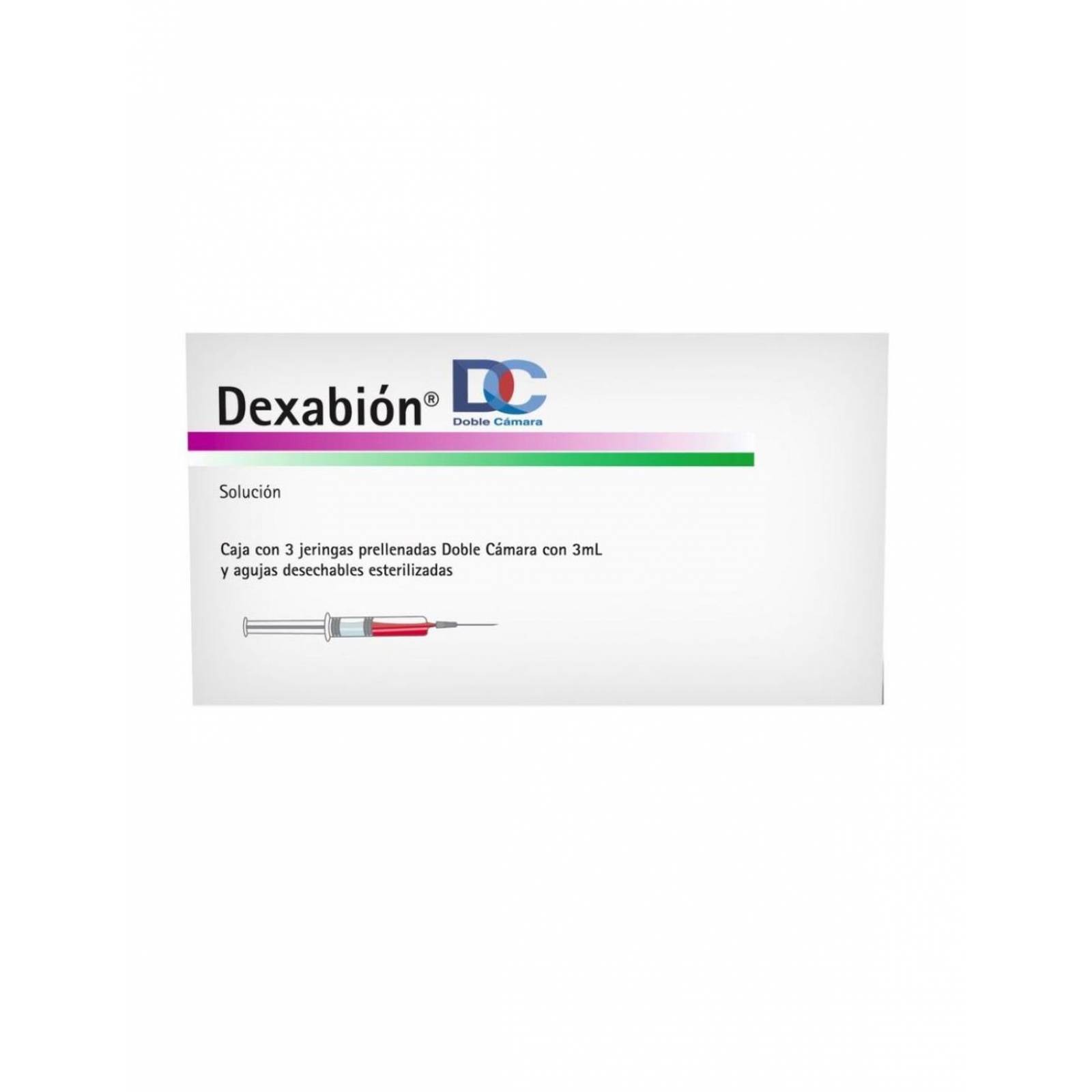 Dexabion Doble Cámara Solución Inyectable Caja Con 3 Jeringas Prellenadas Con 3 mL