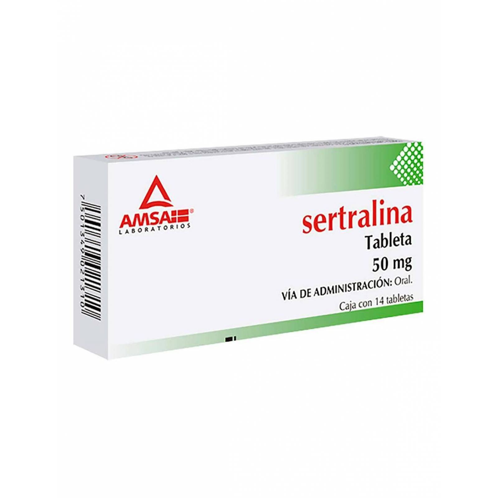 Sertralina 50 mg Caja Con 14 Tabletas. 