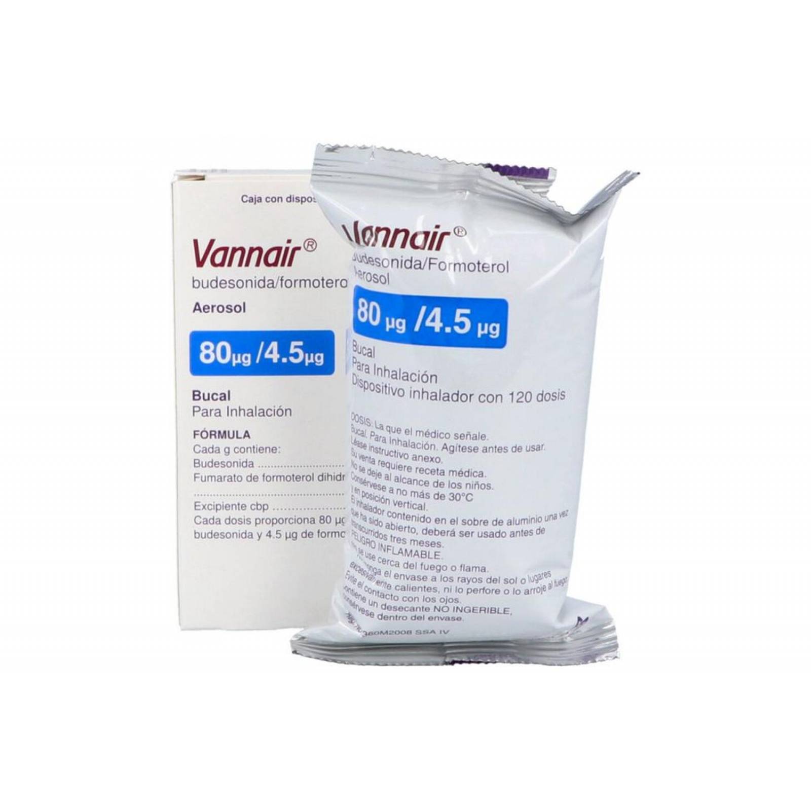 Vannair 80 Mcg/ 4.5 Mcg Caja con Dispositivo Inhalador 120 Dosis 