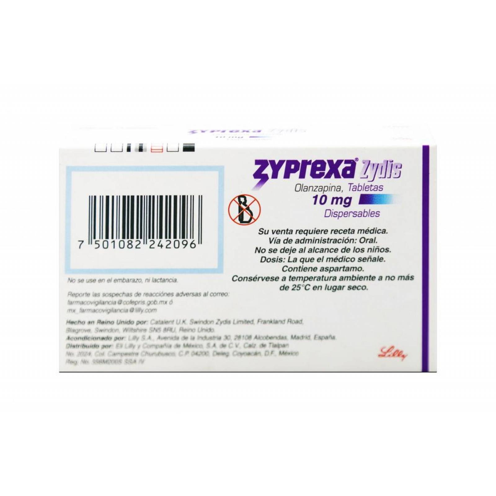 Zyprexa Zydis 10 mg Caja Con 14 Tabletas Dispersables 