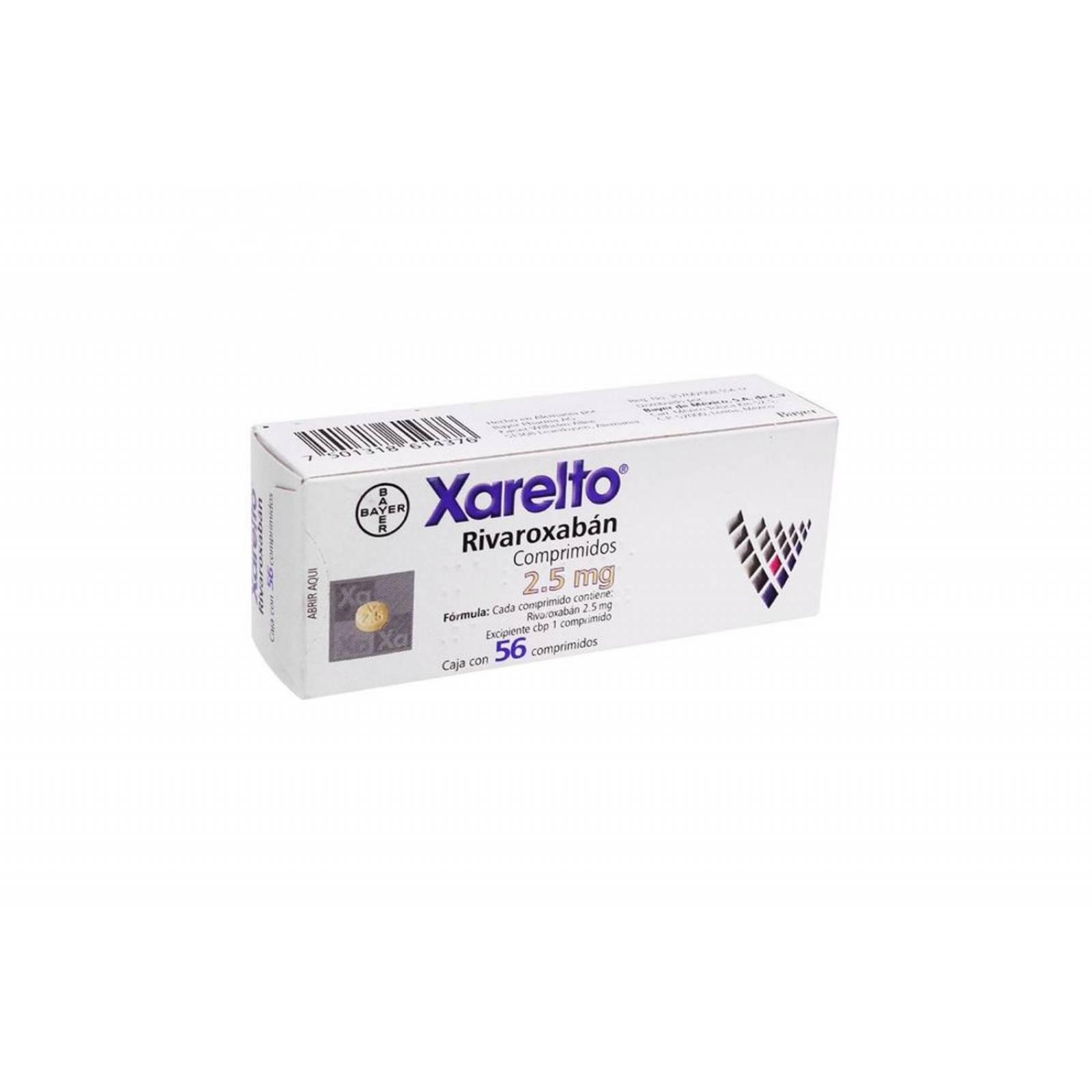 Xarelto 2.5 mg Caja Con 56 Comprimidos