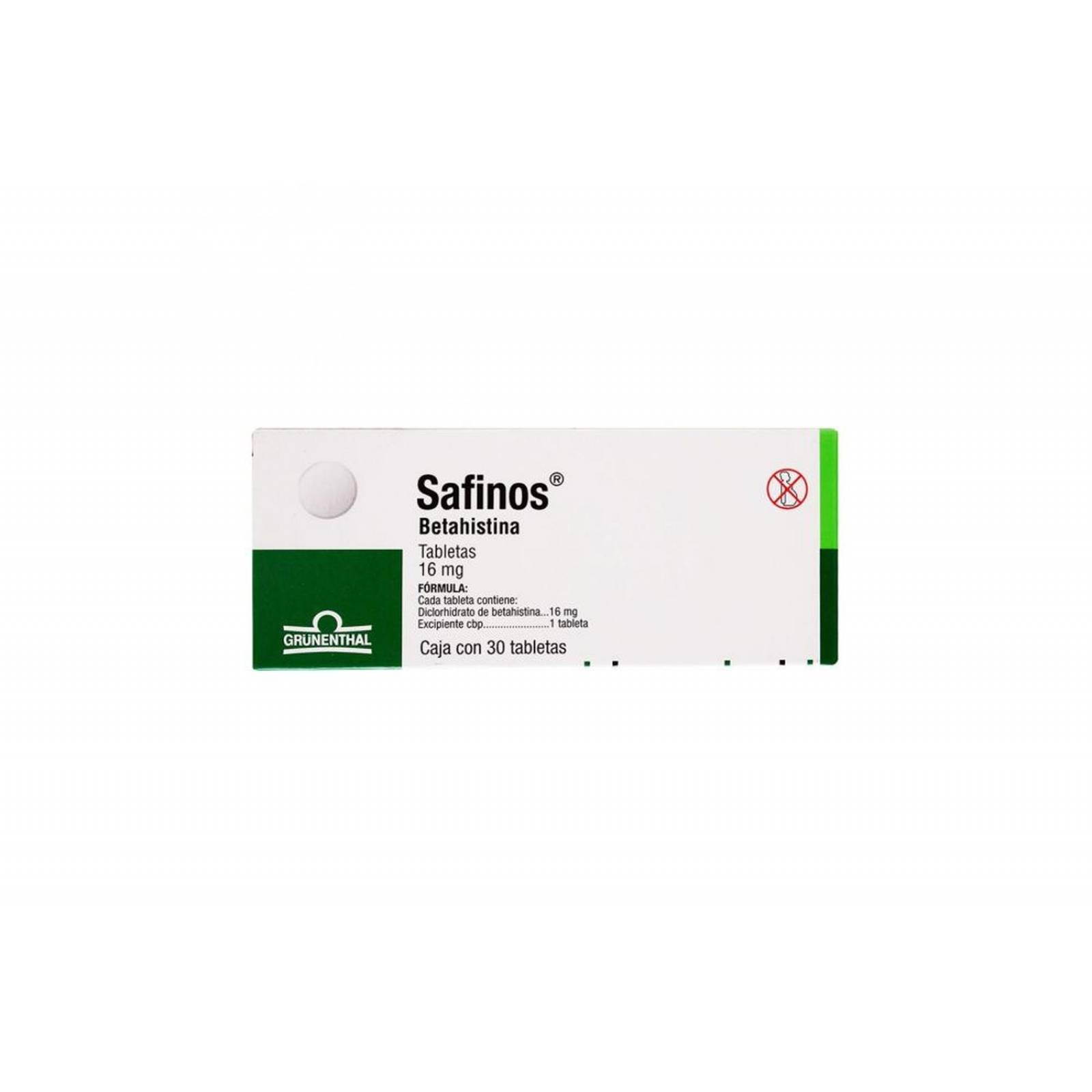 Safinos 16 mg Caja Con 30 Tabletas 