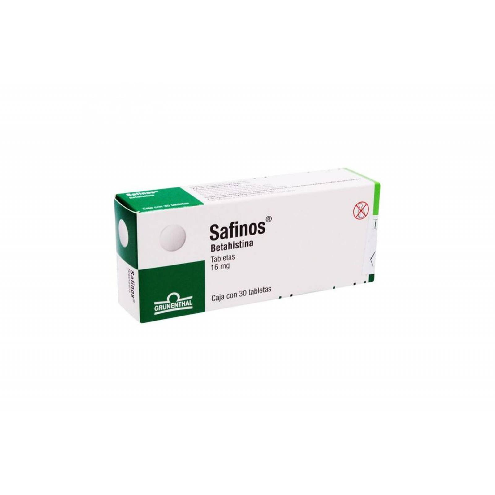 Safinos 16 mg Caja Con 30 Tabletas 