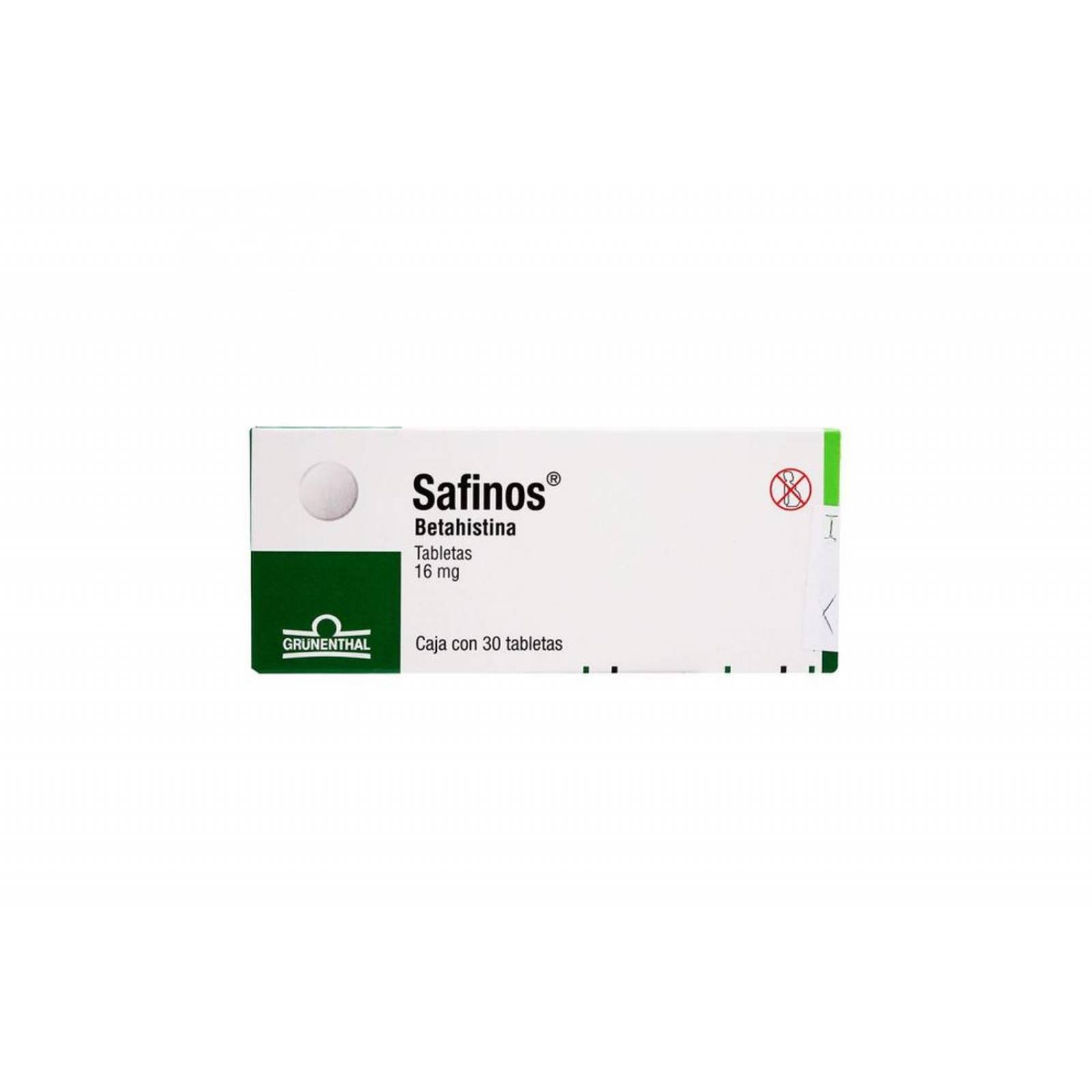 Safinos 16 mg Caja Con 30 Tabletas 