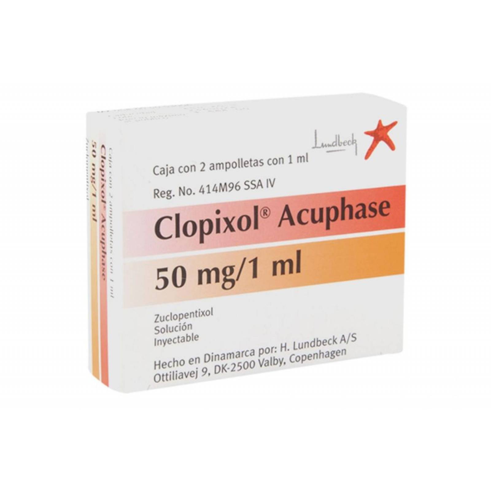 Clopixol Acuphase 50 mg Caja Con 2 Ampolletas 1.0 mL