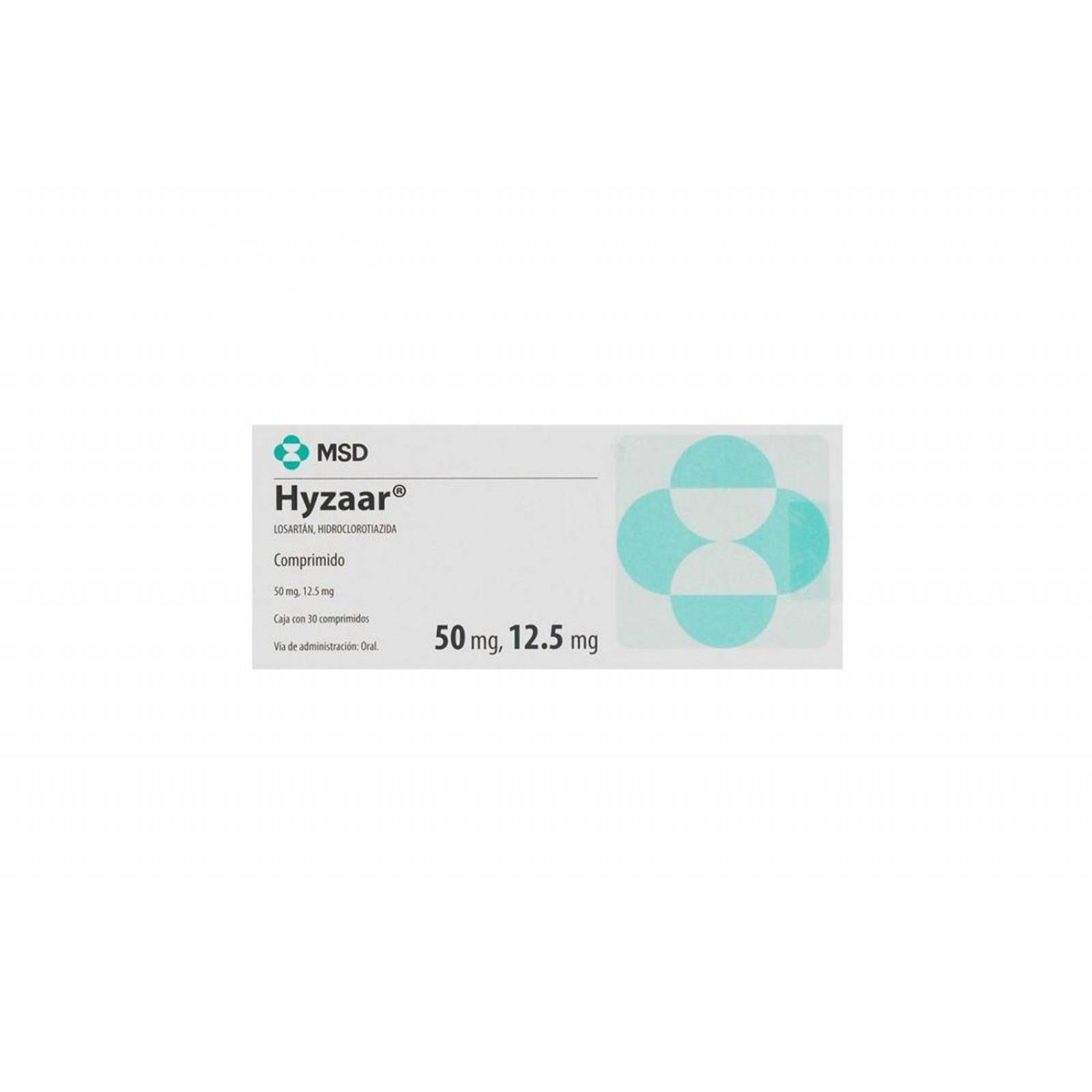 Hyzaar 50 mg / 12.5 mg Caja Con 30 Comprimidos