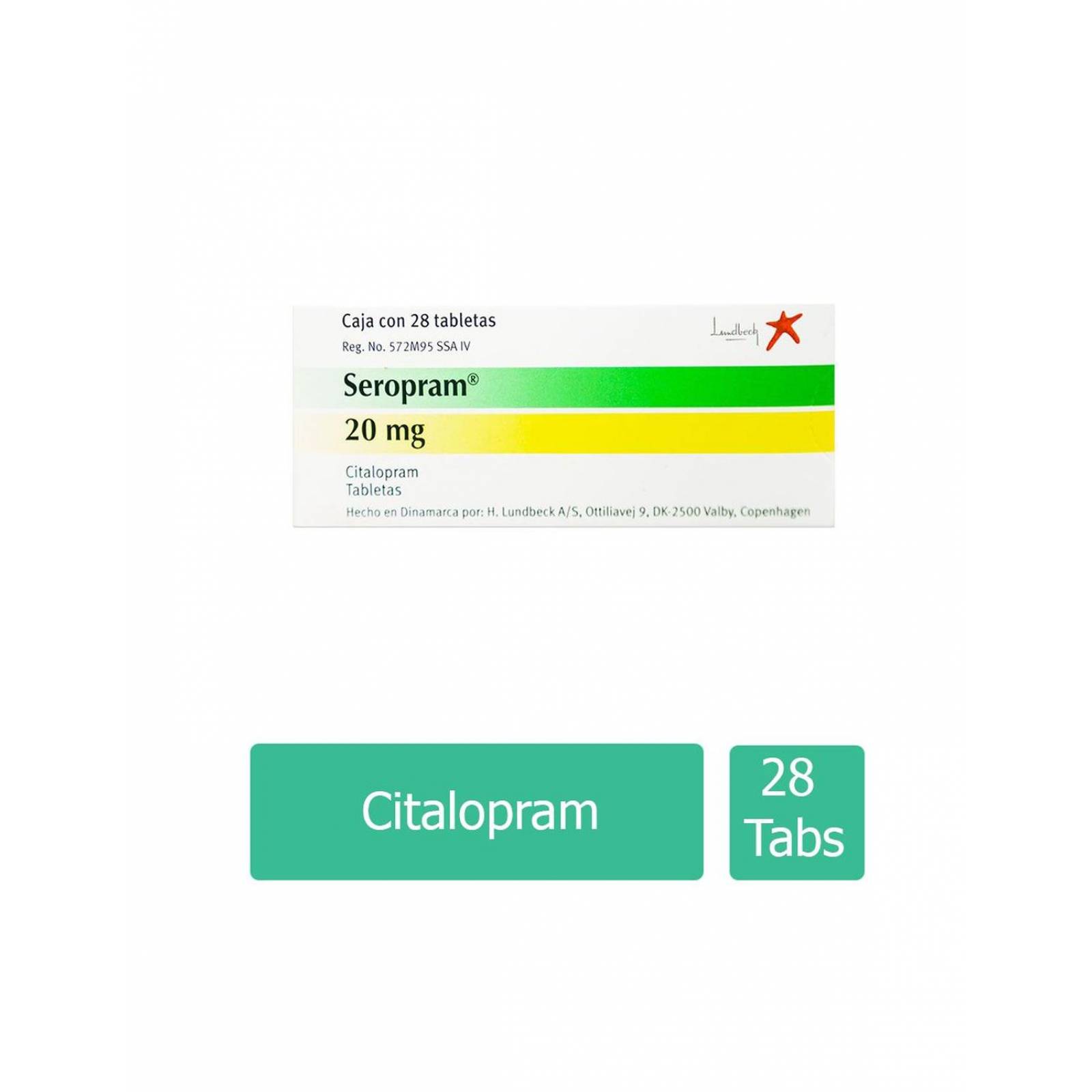 Seropram 20 mg Caja Con 28 Tabletas
