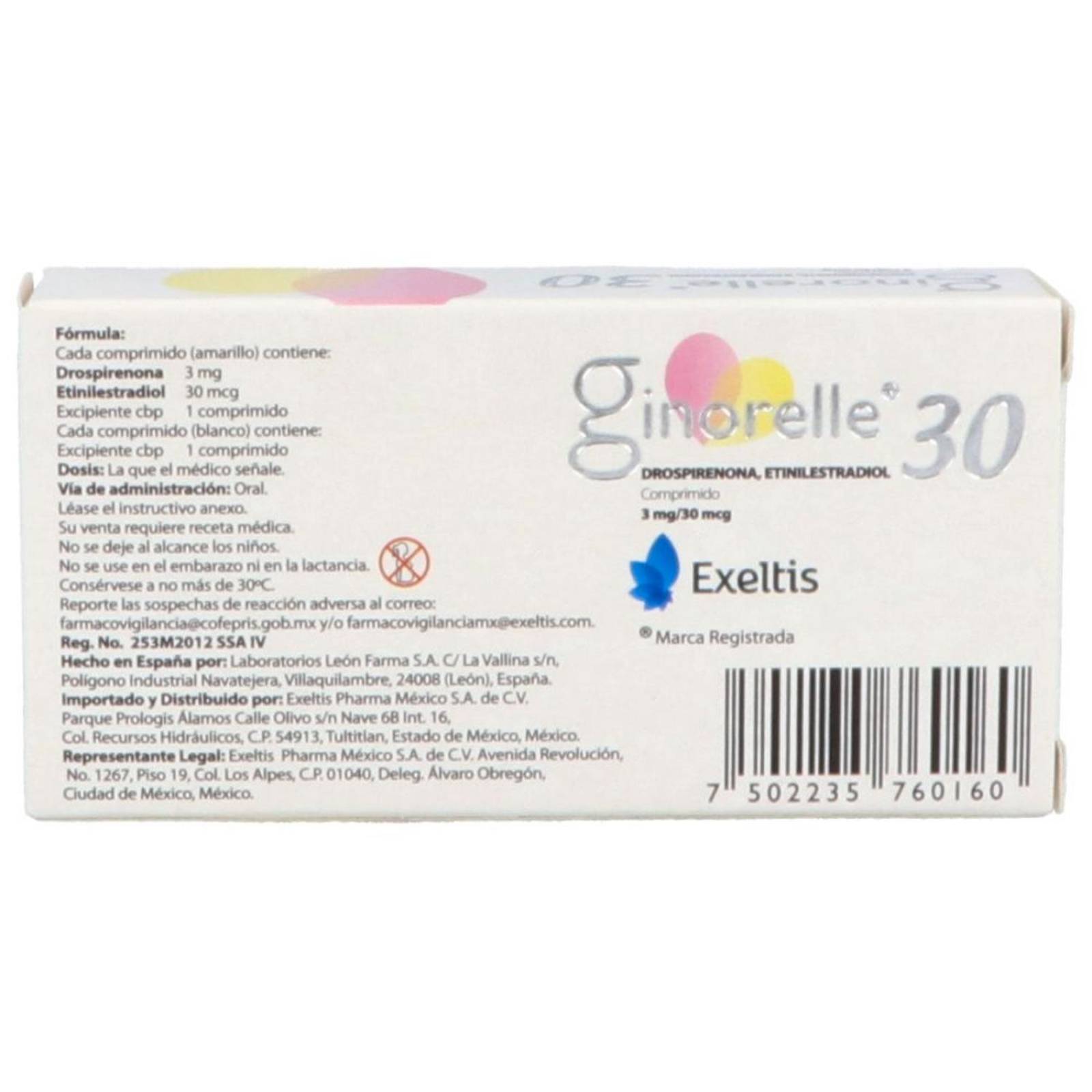 Ginorelle 30 mcg Caja Con 28 Comprimidos 