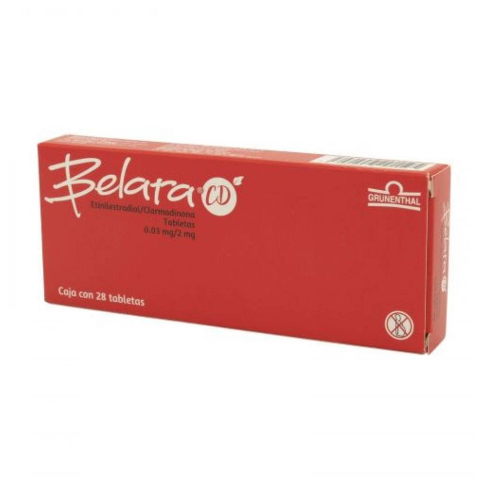 Belara Cd 0.03 mg/2 mg Caja Con 28 Tabletas 