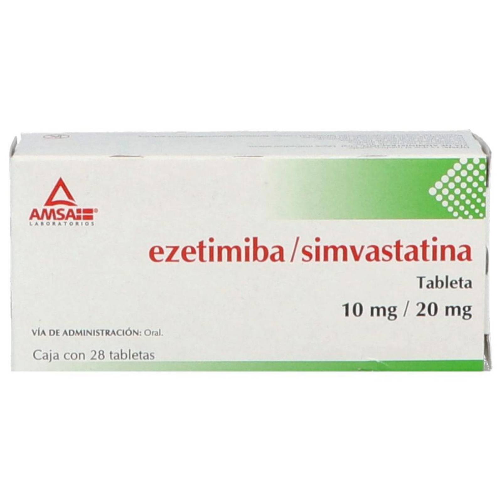 Ezetimiba/Simvastatina 10 mg/20 mg Caja Con 28 Tabletas 