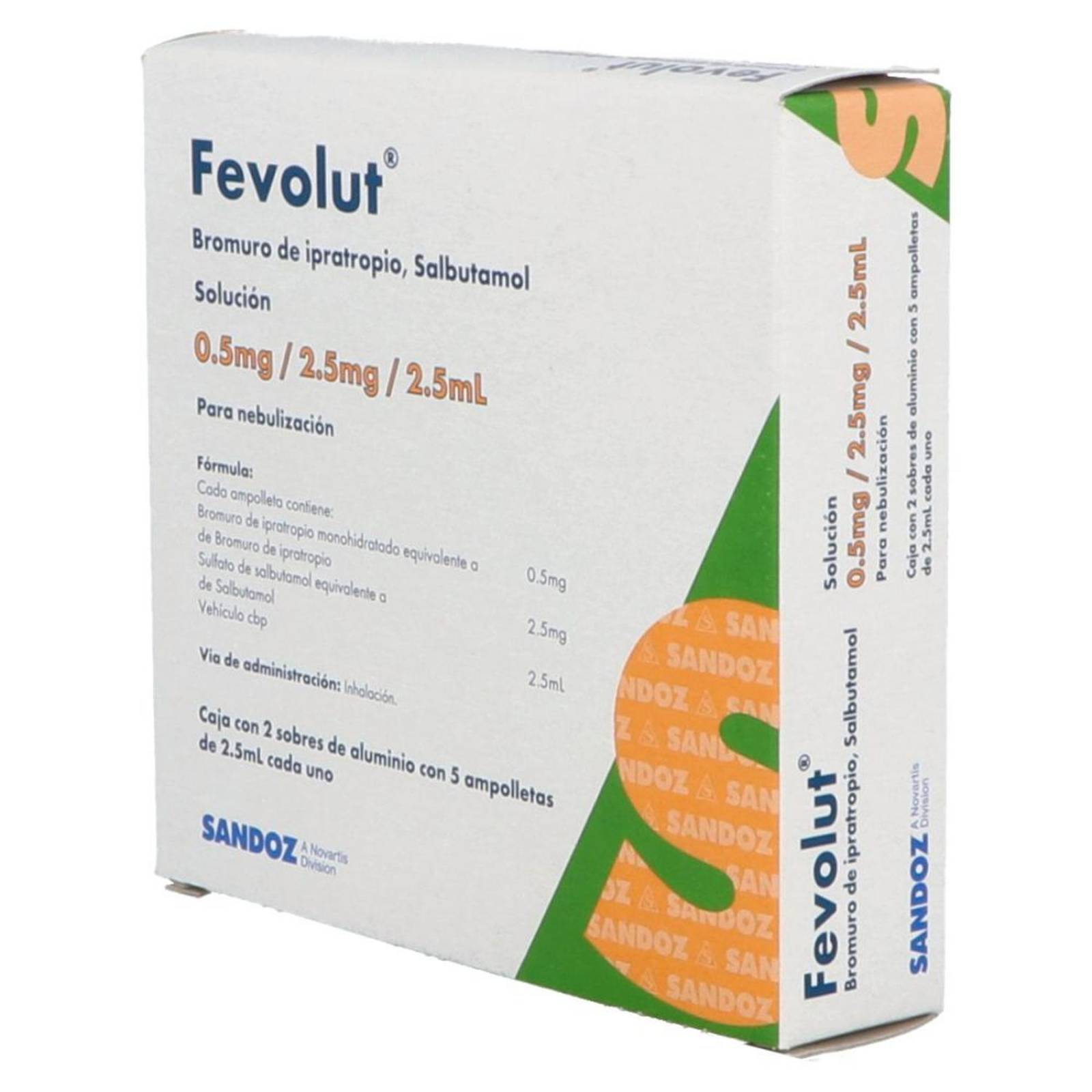 Fevolut 0.5 mg/2.5 mg/2.5 mL 2 Sobres 5 Ampolletas De 2.5 mL 