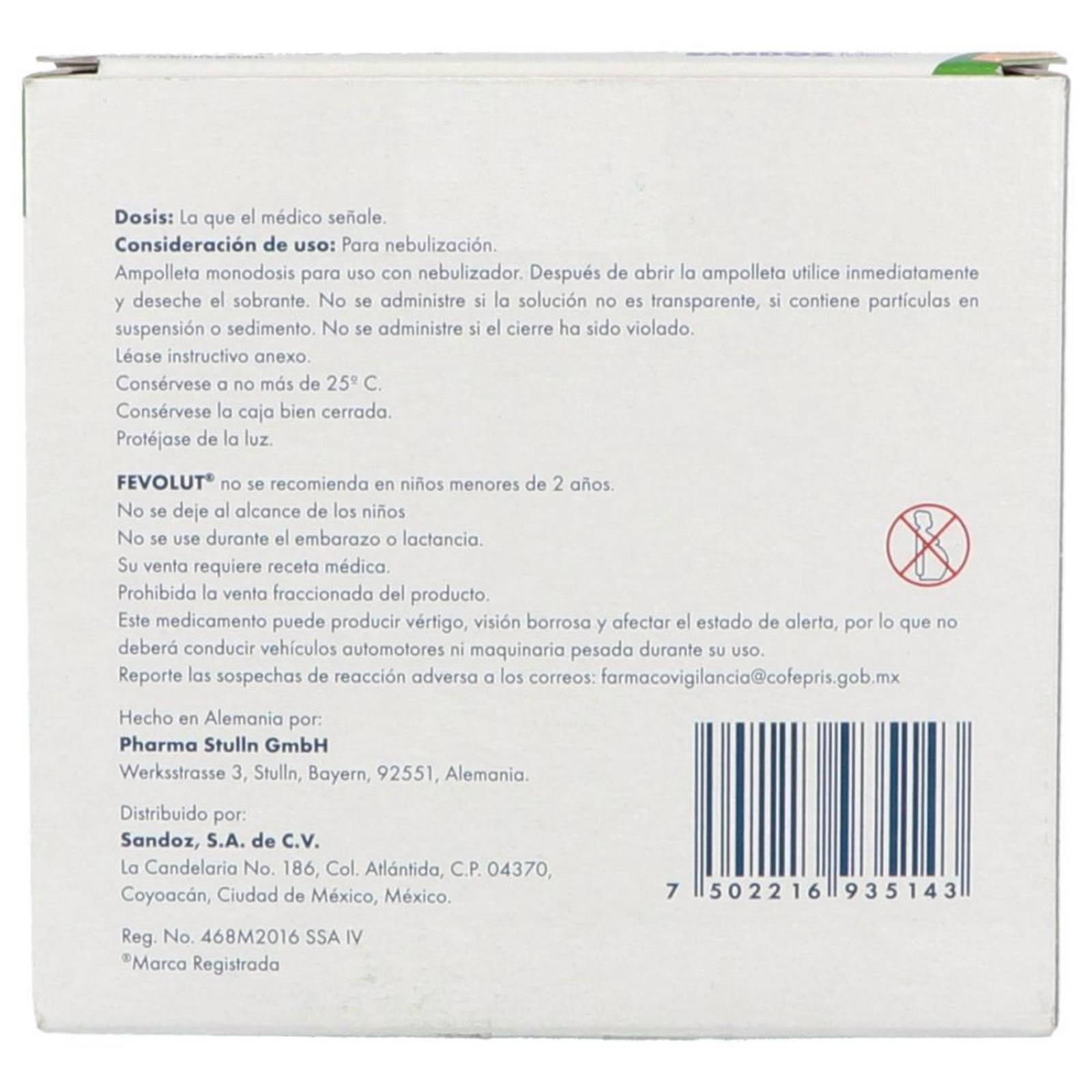 Fevolut 0.5 mg/2.5 mg/2.5 mL 2 Sobres 5 Ampolletas De 2.5 mL 