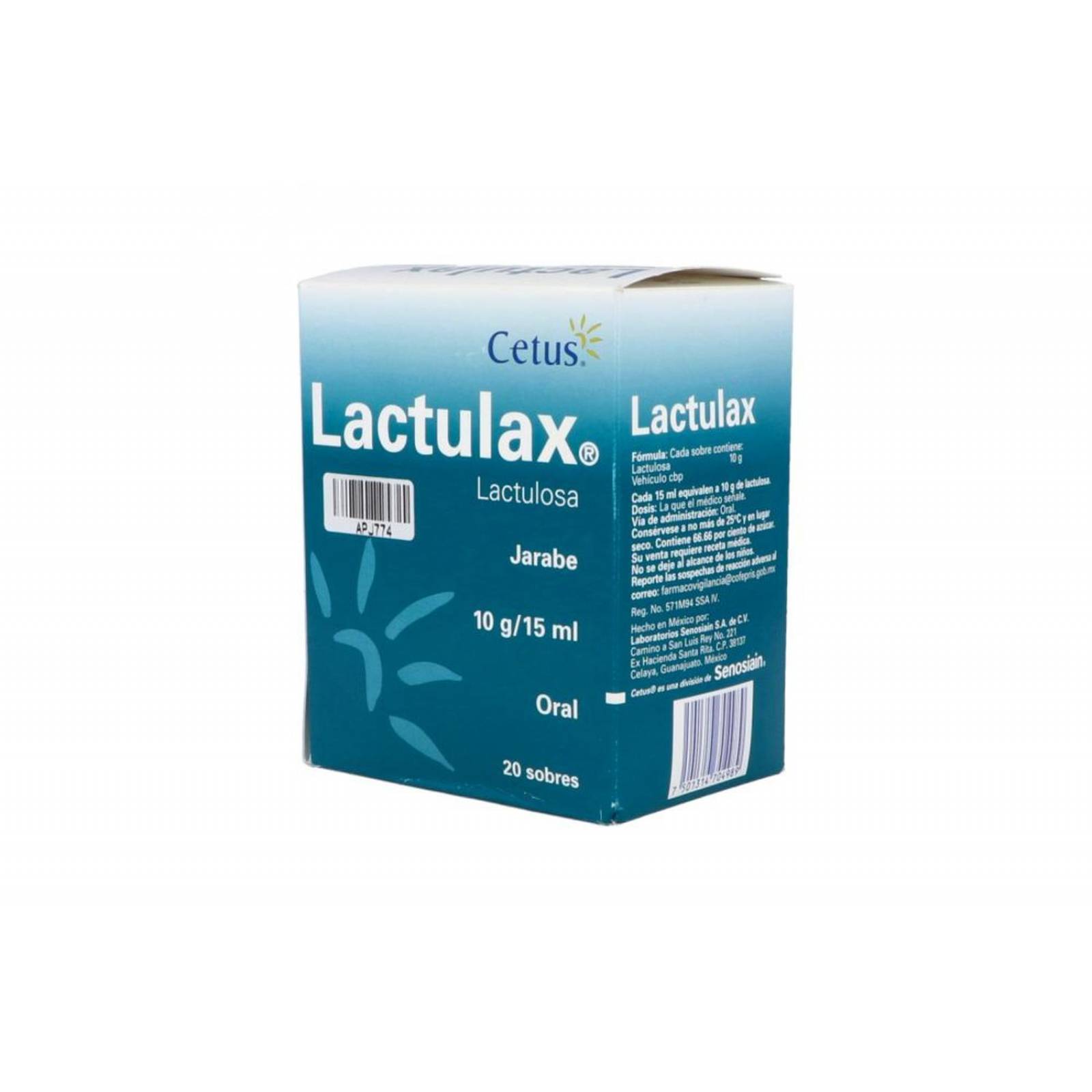 Lactulax Jarabe 10 g / 15 mL Caja Con 20 Sobres Con 15 mL 