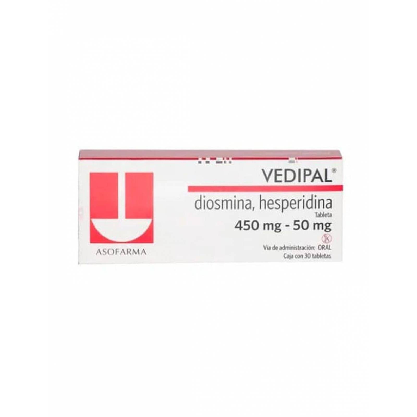 Vedipal 450/50 mg Caja con 30 Tabletas 