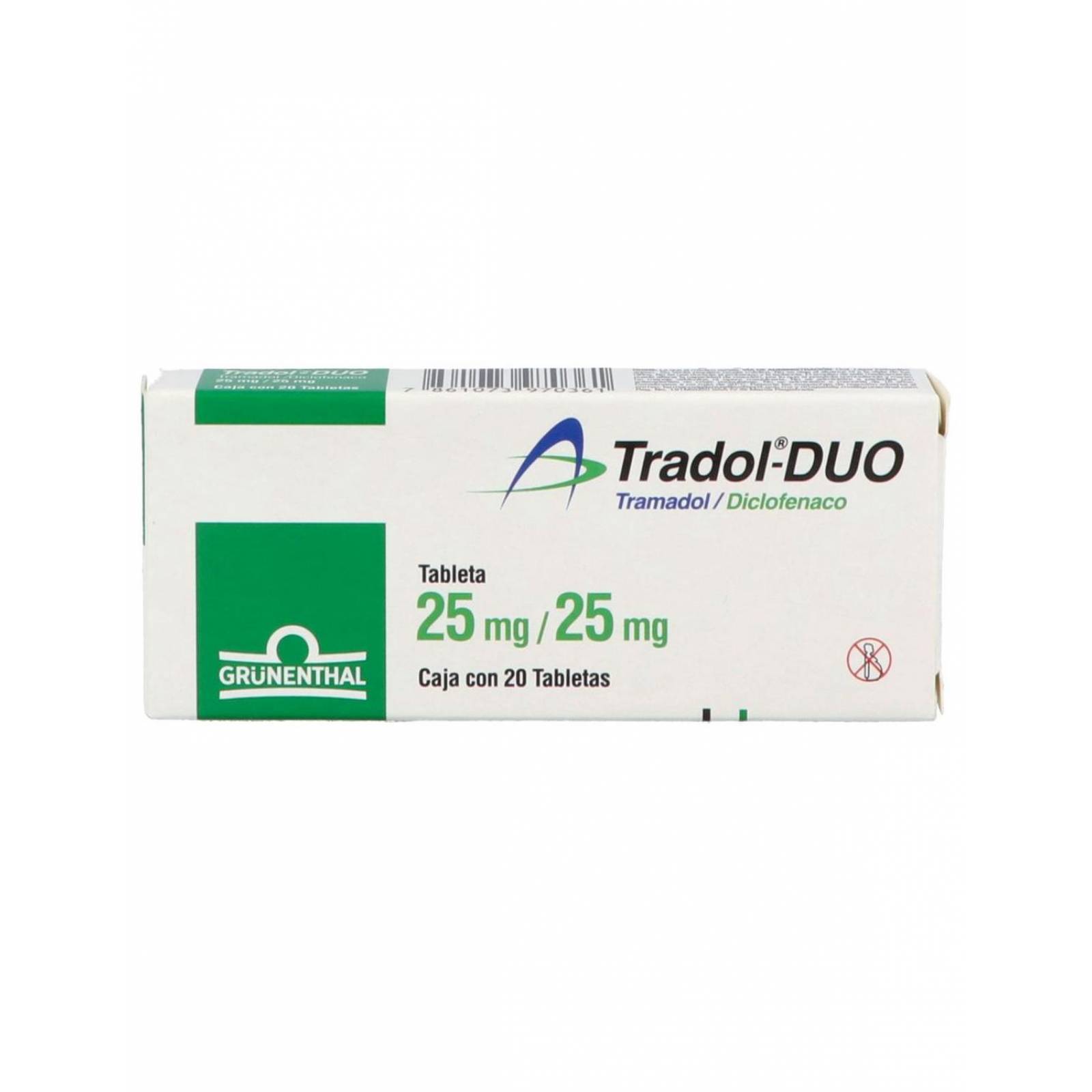 Tradol-duo 25/25mg Caja con 20 Tabletas 