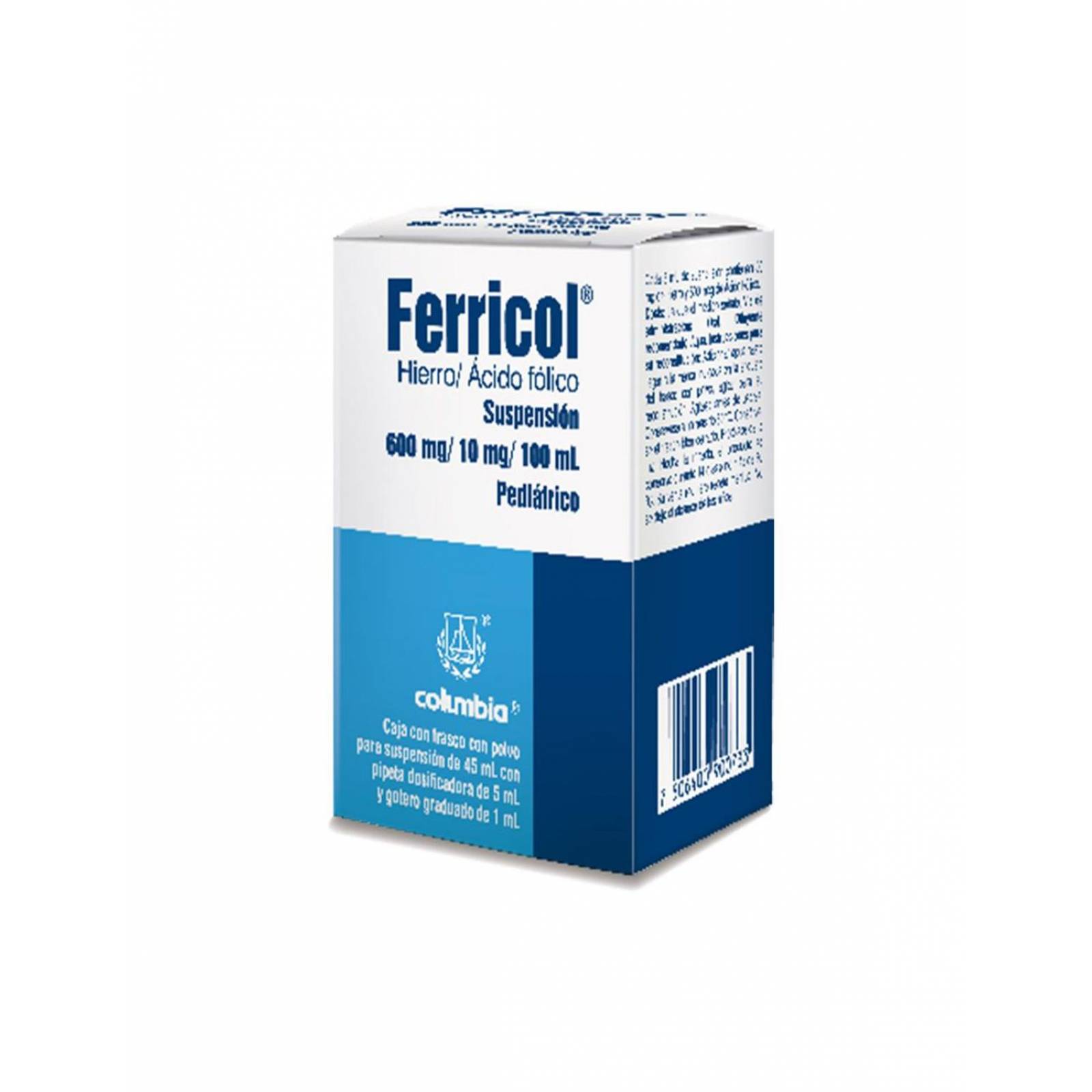Ferricol 600 mg / 10 mg Suspensión Frasco con polvo 100 ml 