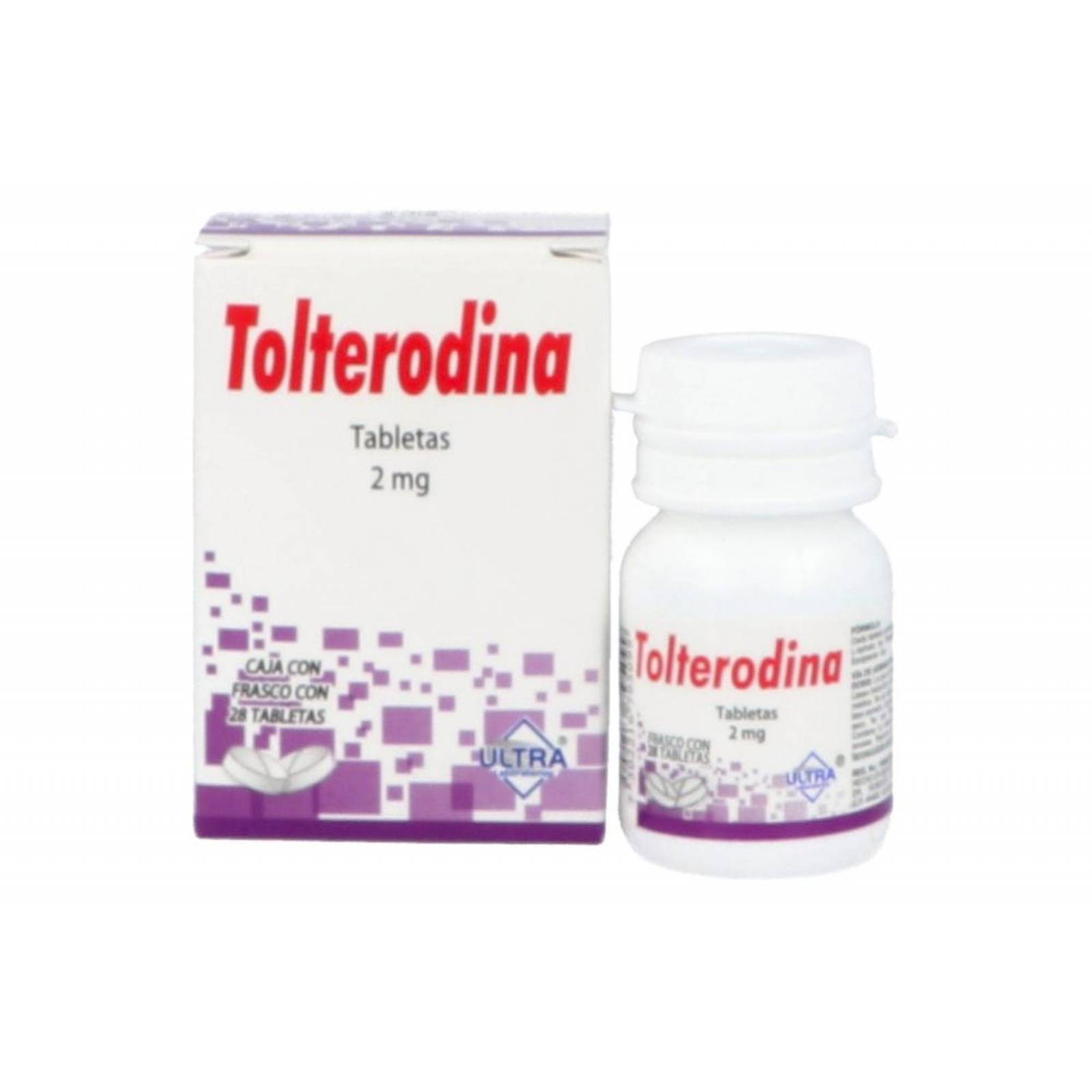 Tolterodina 2 mg Caja con 28 Tabletas