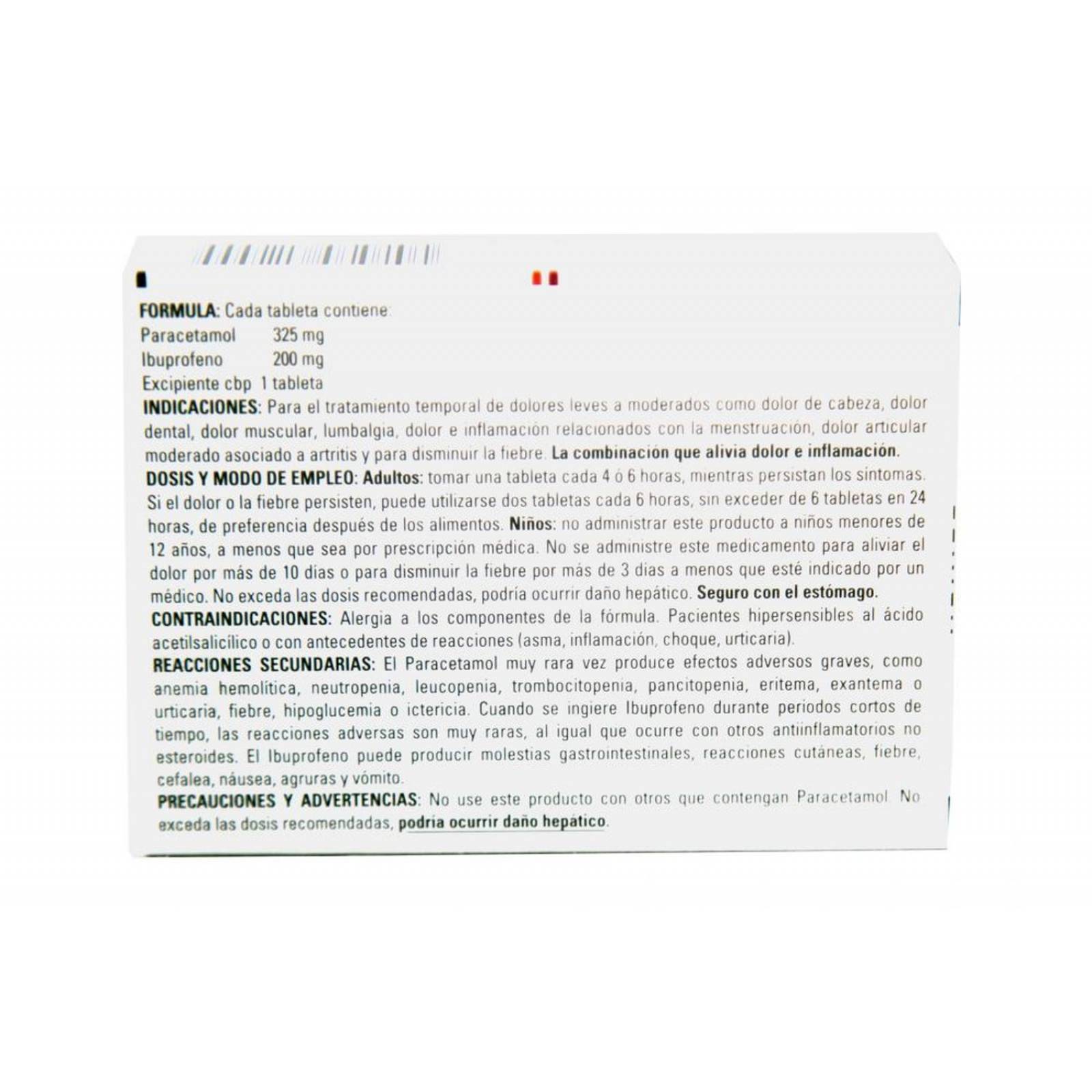 Algitrin 325 mg / 200 mg Caja Con 12 Tabletas 