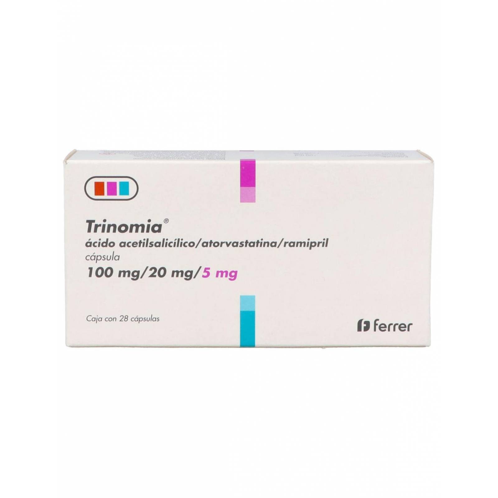 Trinomia 100/20/5mg Caja con 28 Cápsulas