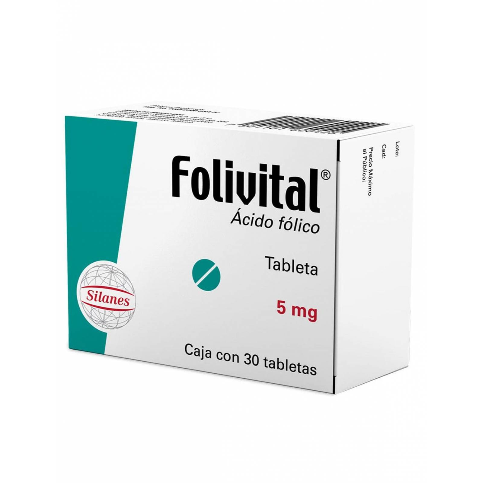 Folivital 5 mg Caja Con 30 Tabletas 
