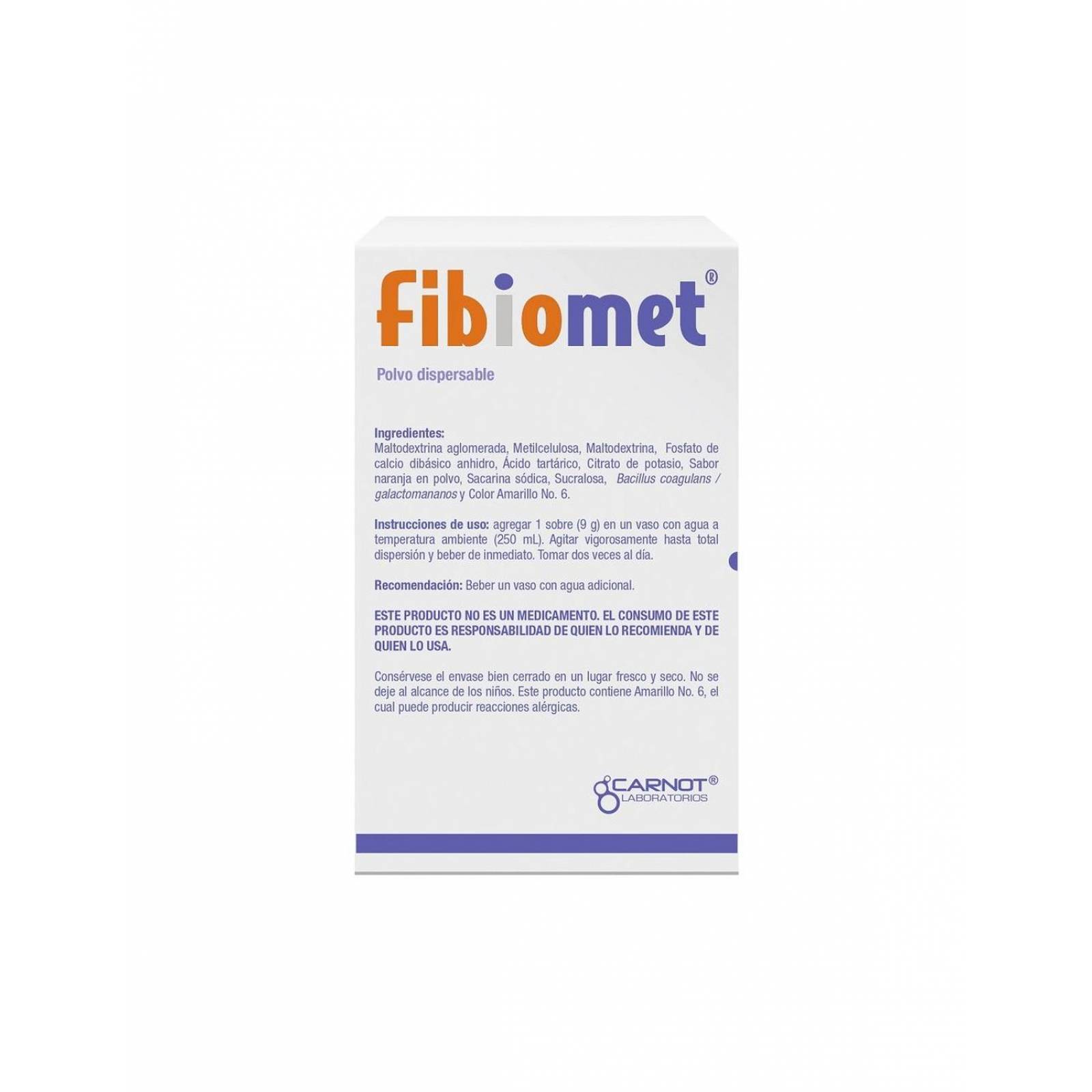 Fibiomet Probiótico y Prebiótico Caja Con 10 Sobres - Naranja