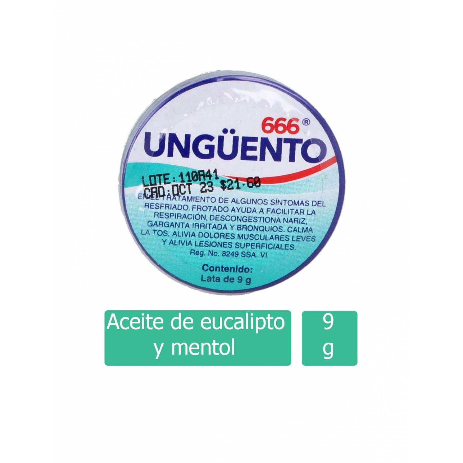 666 Ungüento Lata Con 9 g